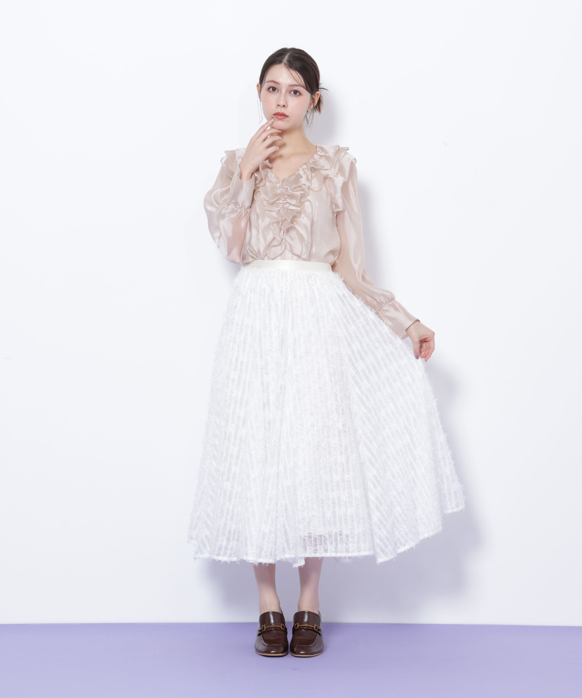  「シアーフリルブラウス」|シャツ・ブラウス|