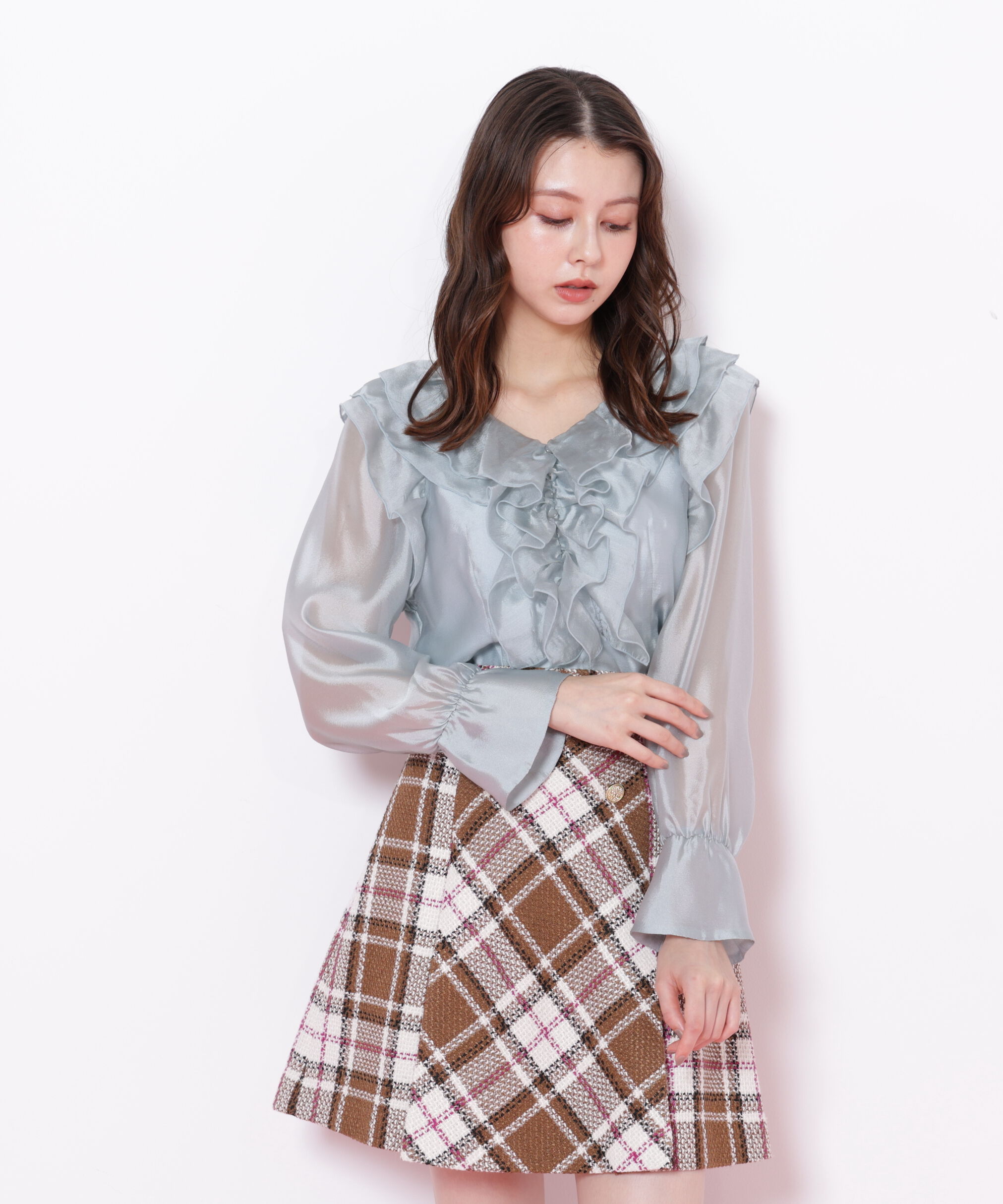  「シアーフリルブラウス」|シャツ・ブラウス|