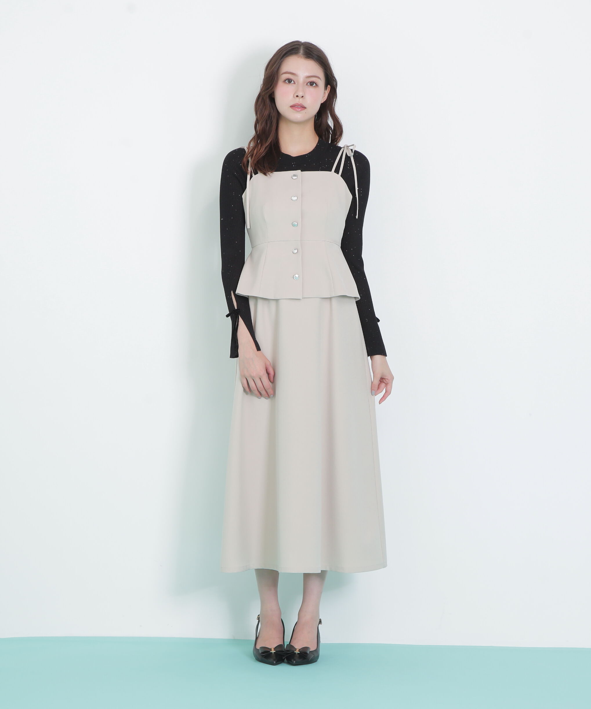  「肩リボンジャンスカ」|ワンピース|