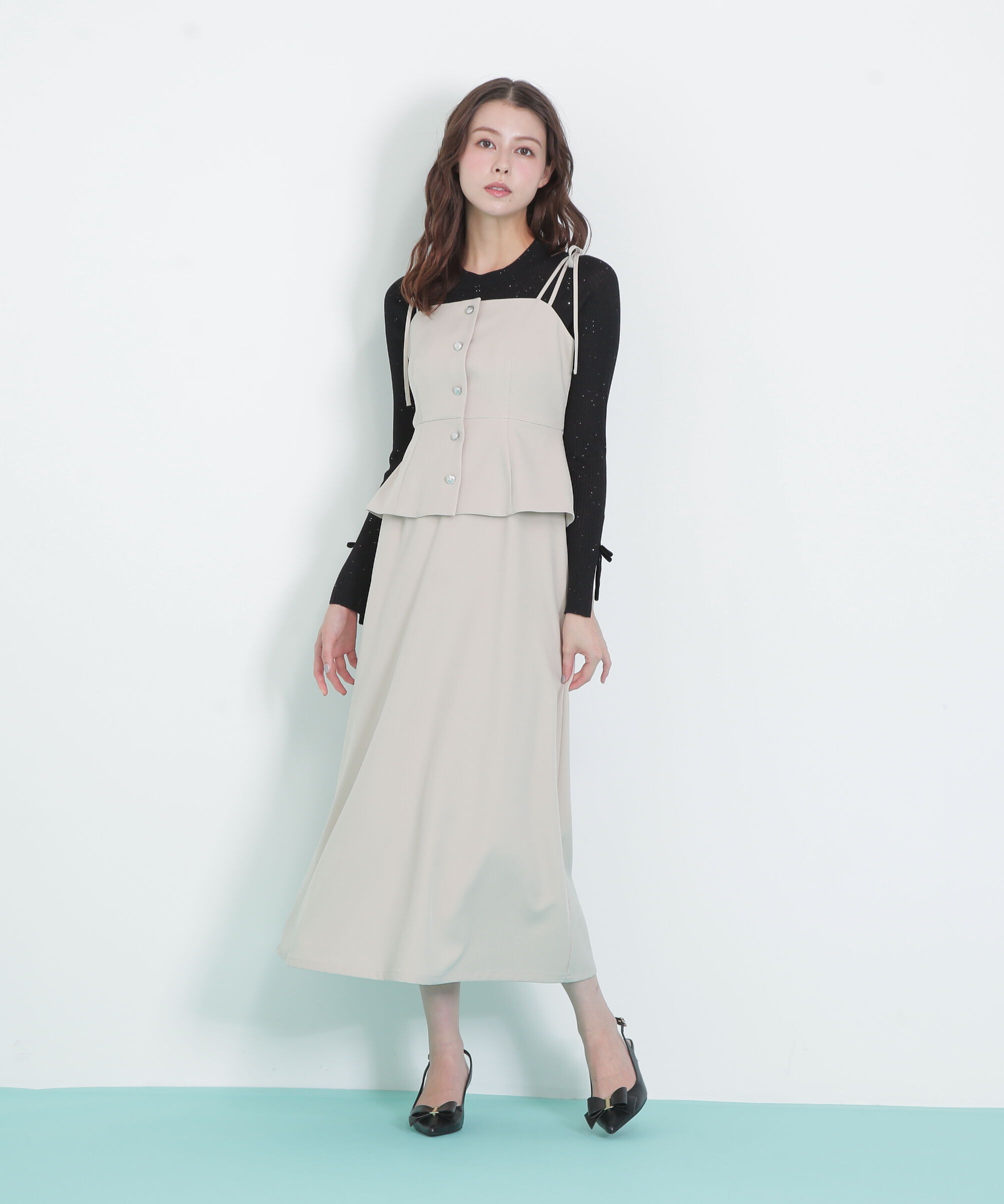  「肩リボンジャンスカ」|ワンピース|