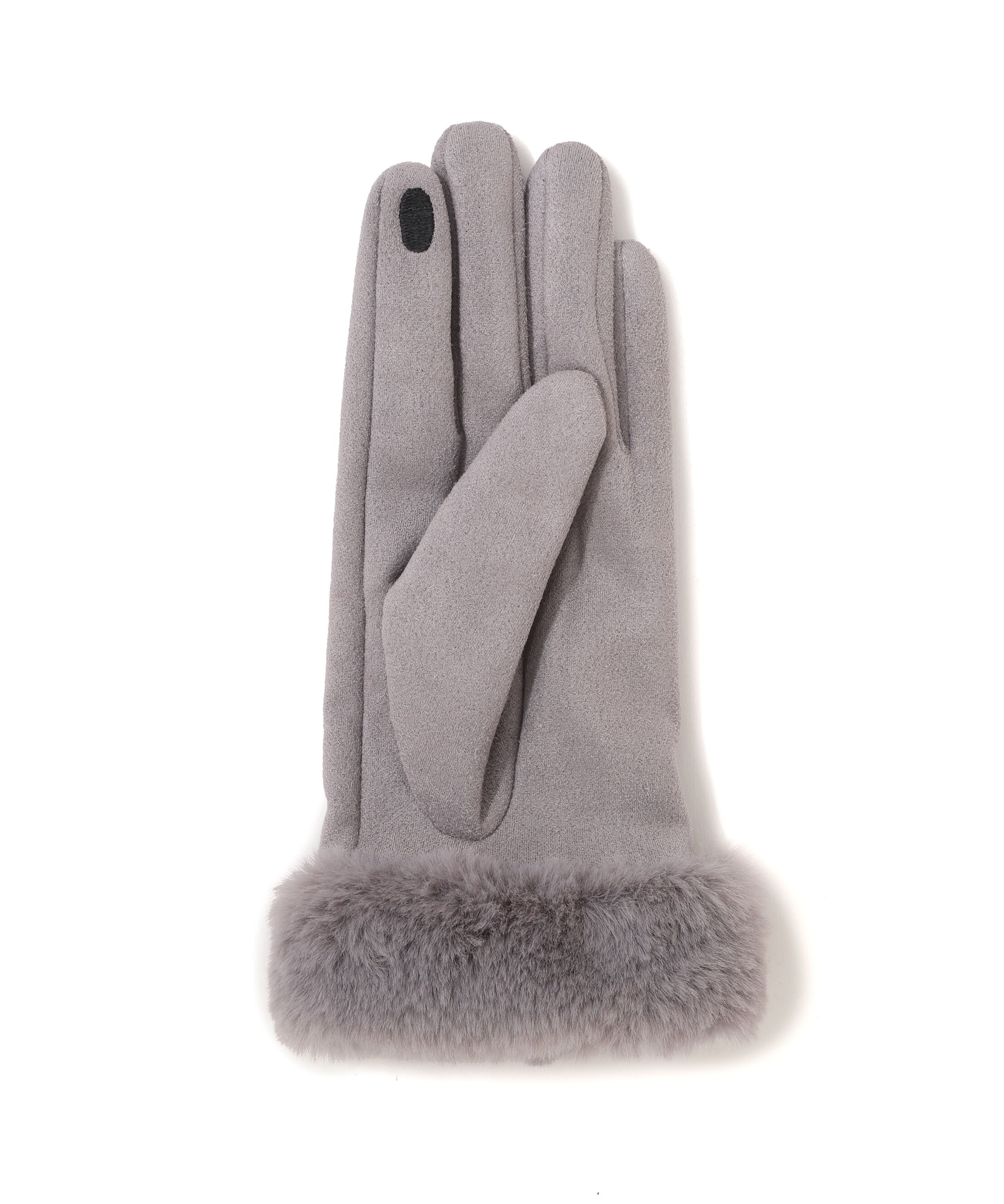  「フェイクスエードフェイクファー付きグローブ」|手袋|