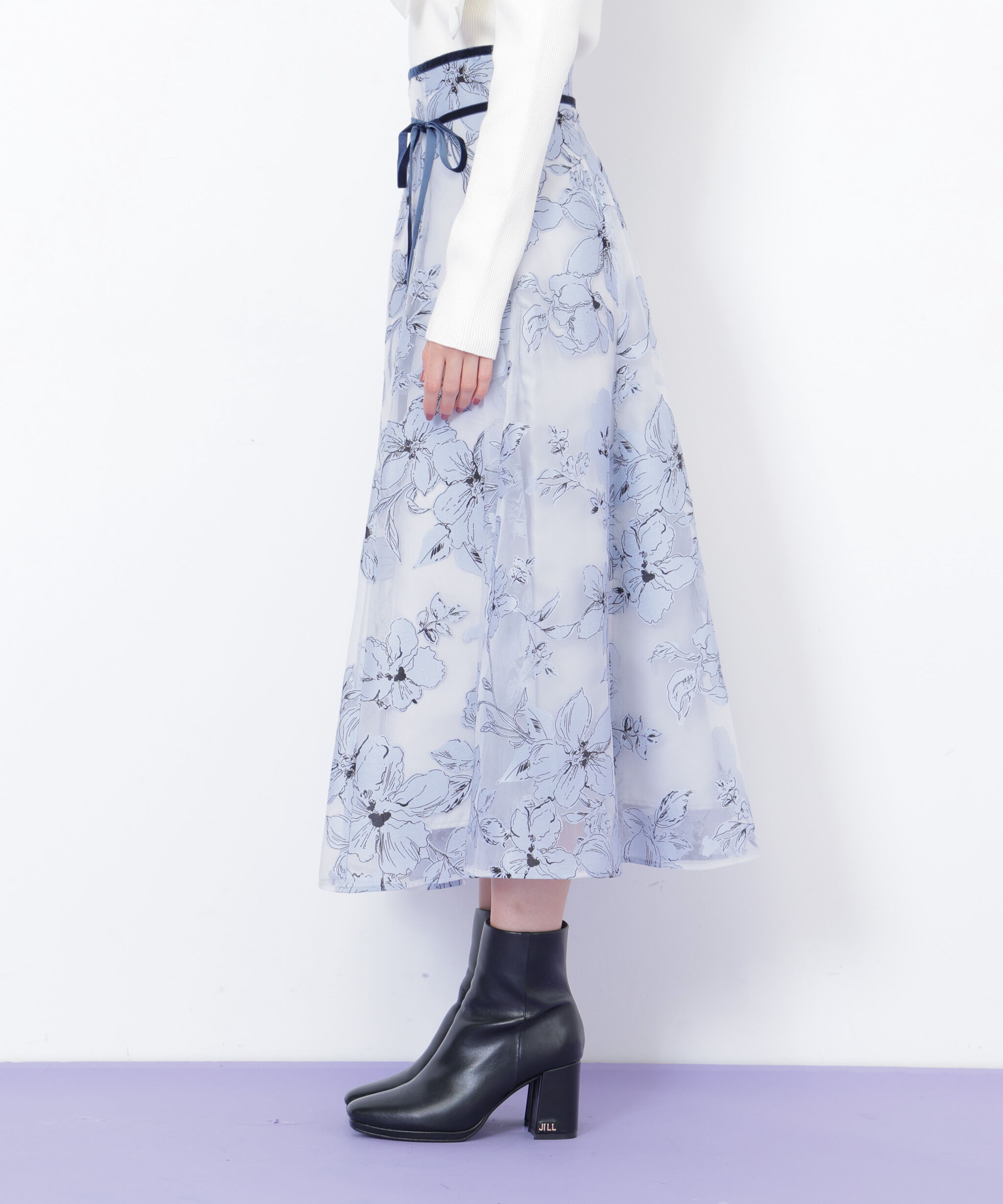  「ベロアリボンオパールフラワースカート」|スカート|