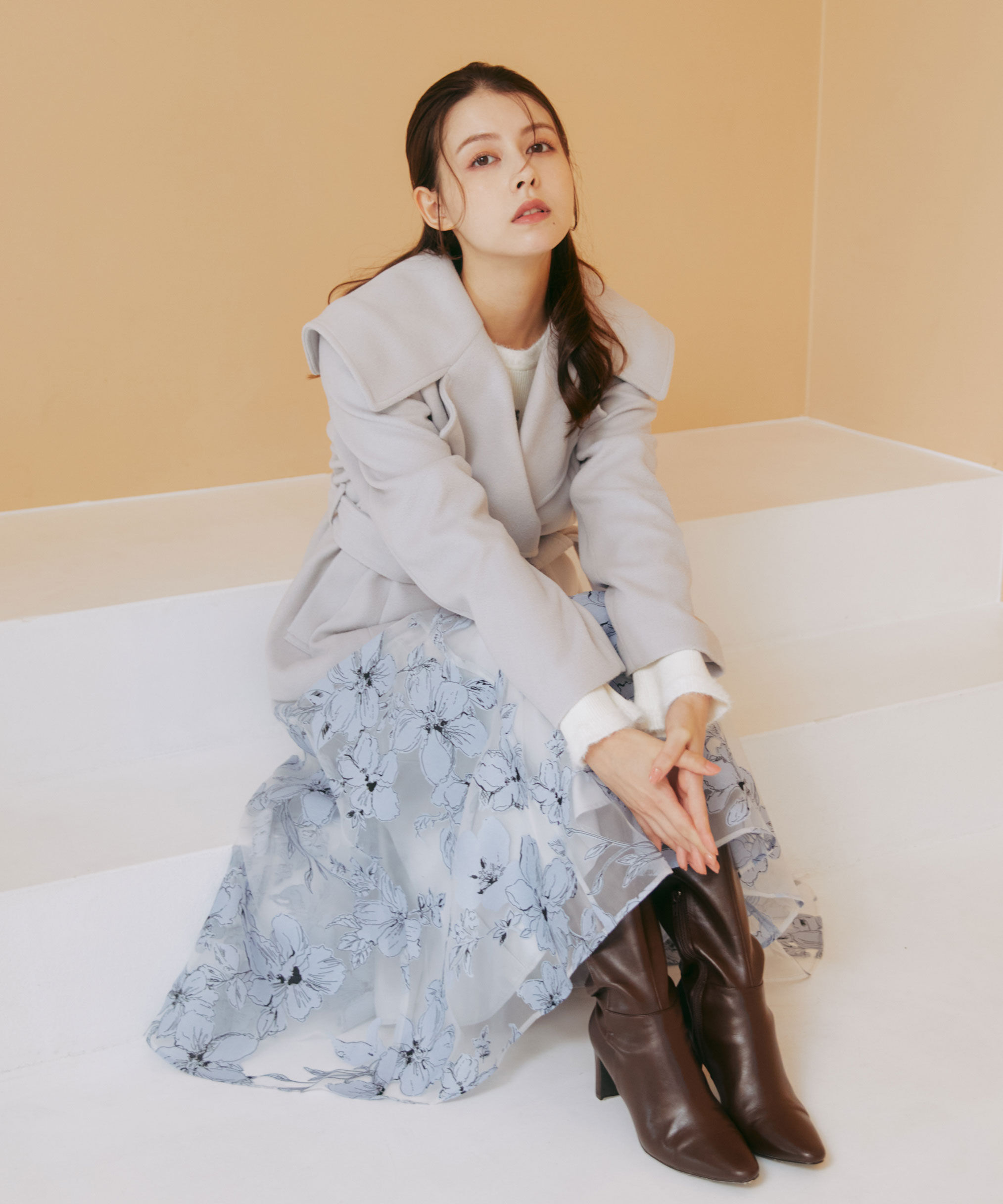  「ベロアリボンオパールフラワースカート」|スカート|