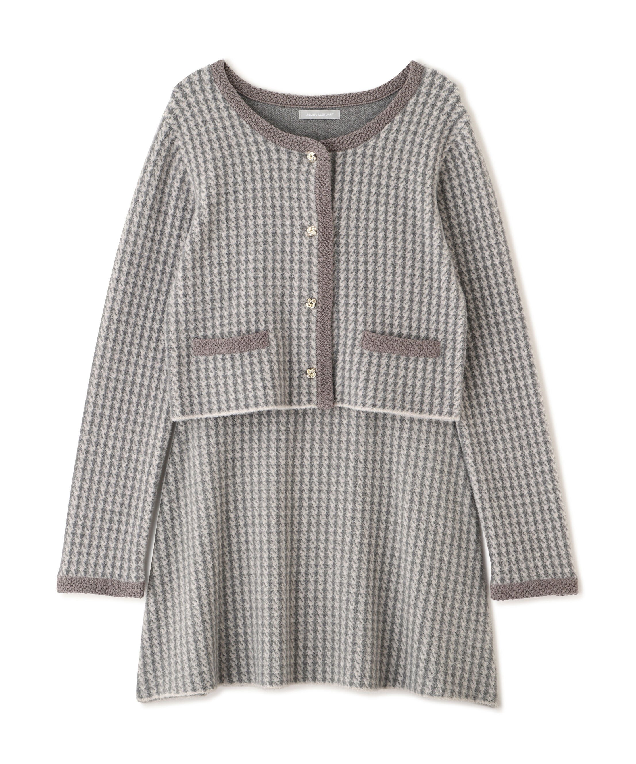  「千鳥ジャガードニットセットアップ」|ワンピース|