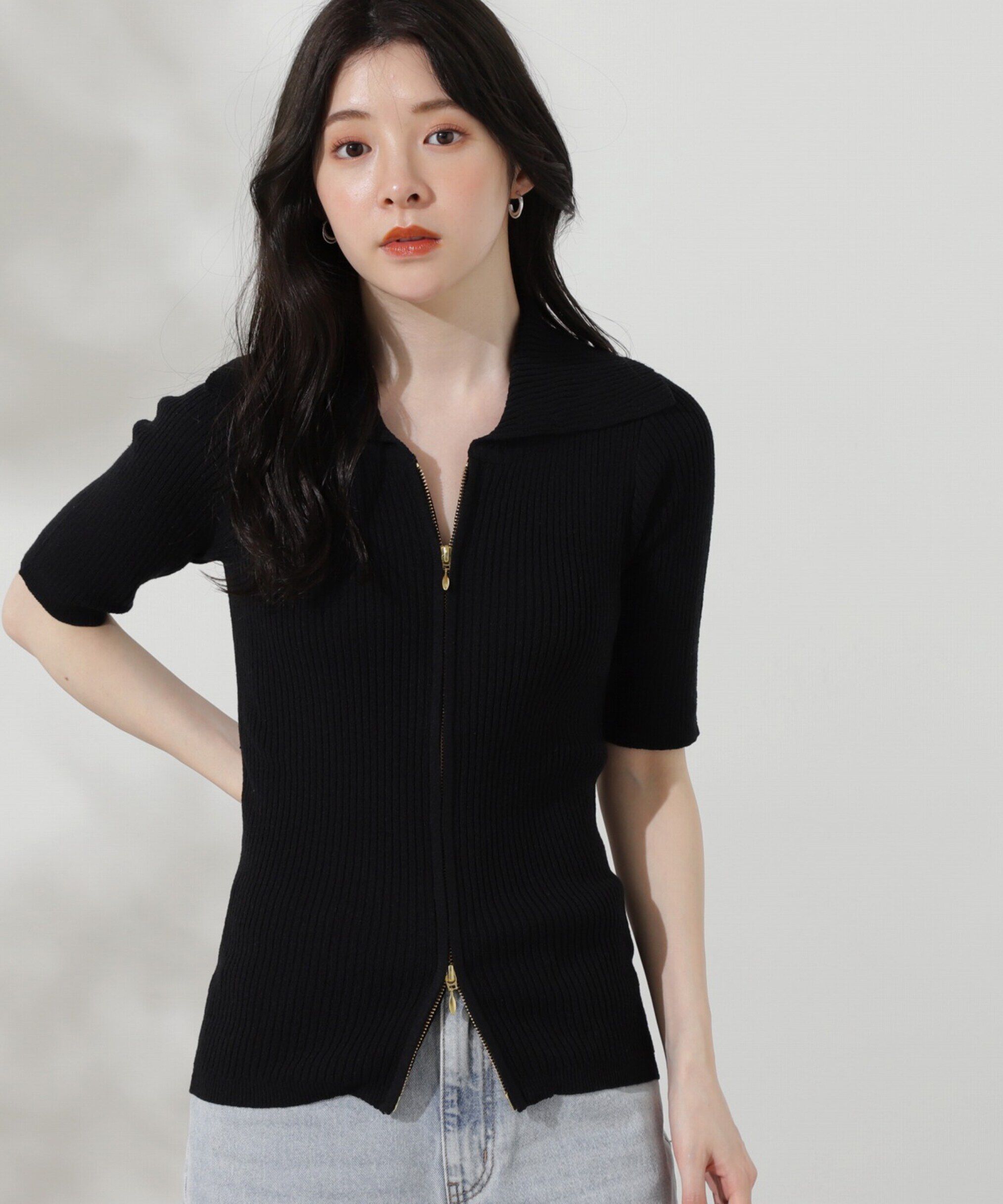 PROPORTION BODY DRESSING「ジップニット 新色カラー：ベージュ、ラベンダー」|ニット・セーター|