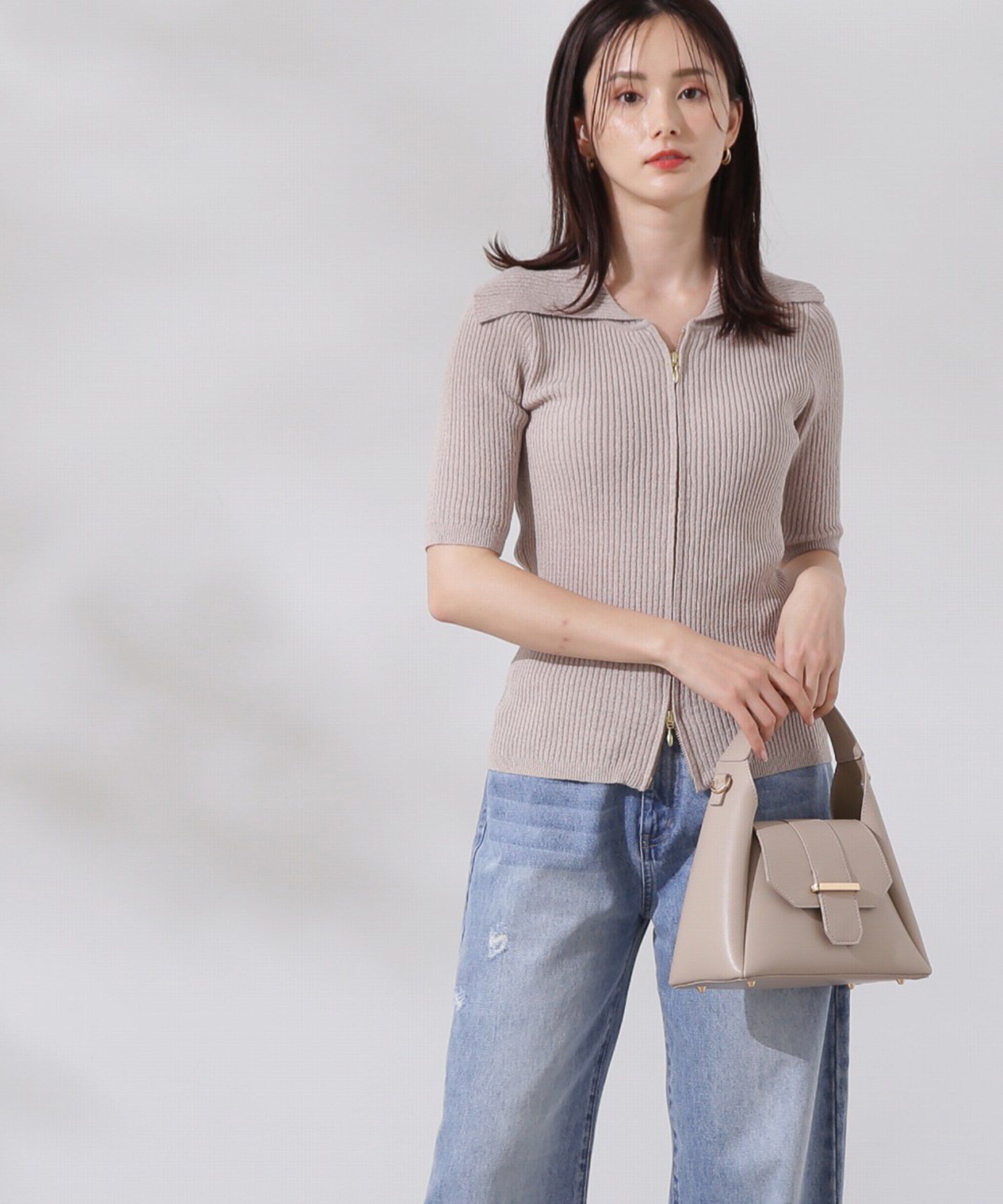 PROPORTION BODY DRESSING「ジップニット 新色カラー：ベージュ、ラベンダー」|ニット・セーター|