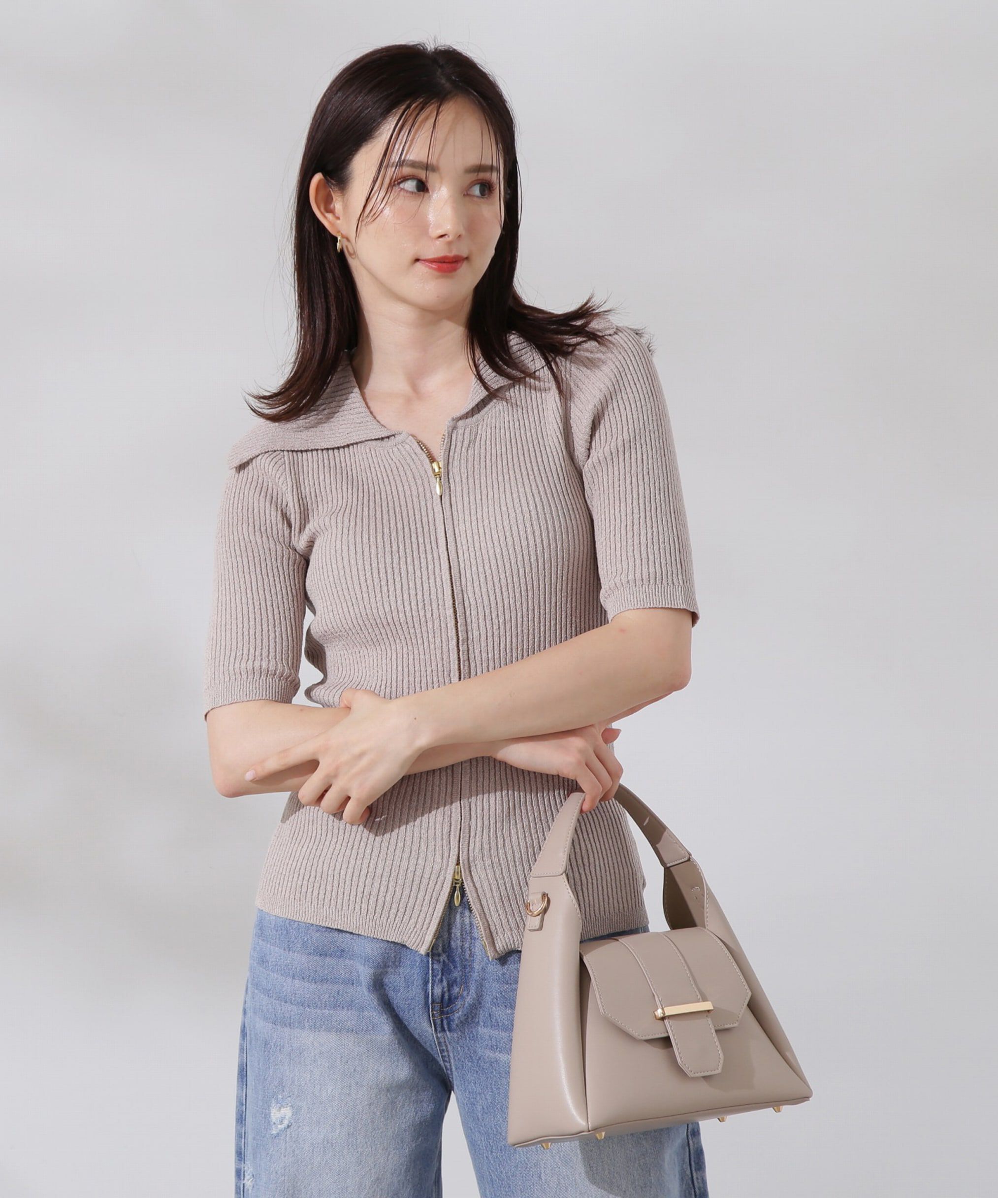 PROPORTION BODY DRESSING「ジップニット 新色カラー：ベージュ、ラベンダー」|ニット・セーター|