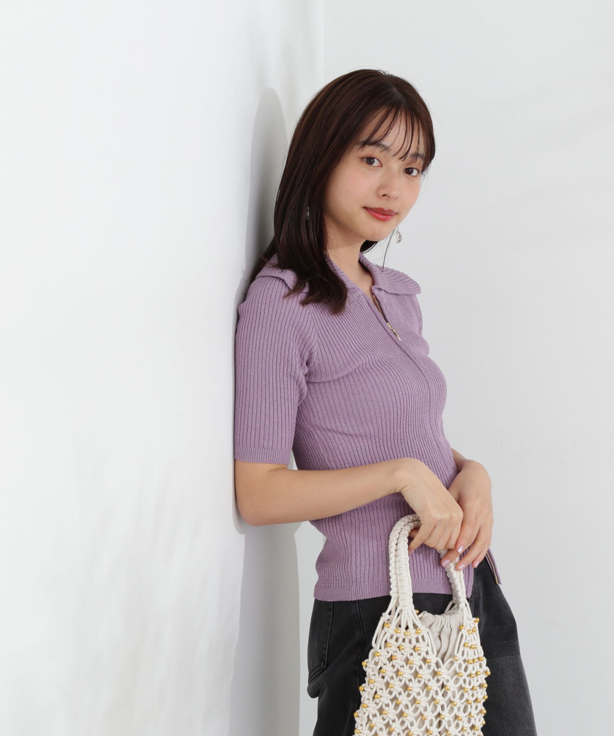 PROPORTION BODY DRESSING「ジップニット 新色カラー：ベージュ、ラベンダー」|ニット・セーター|