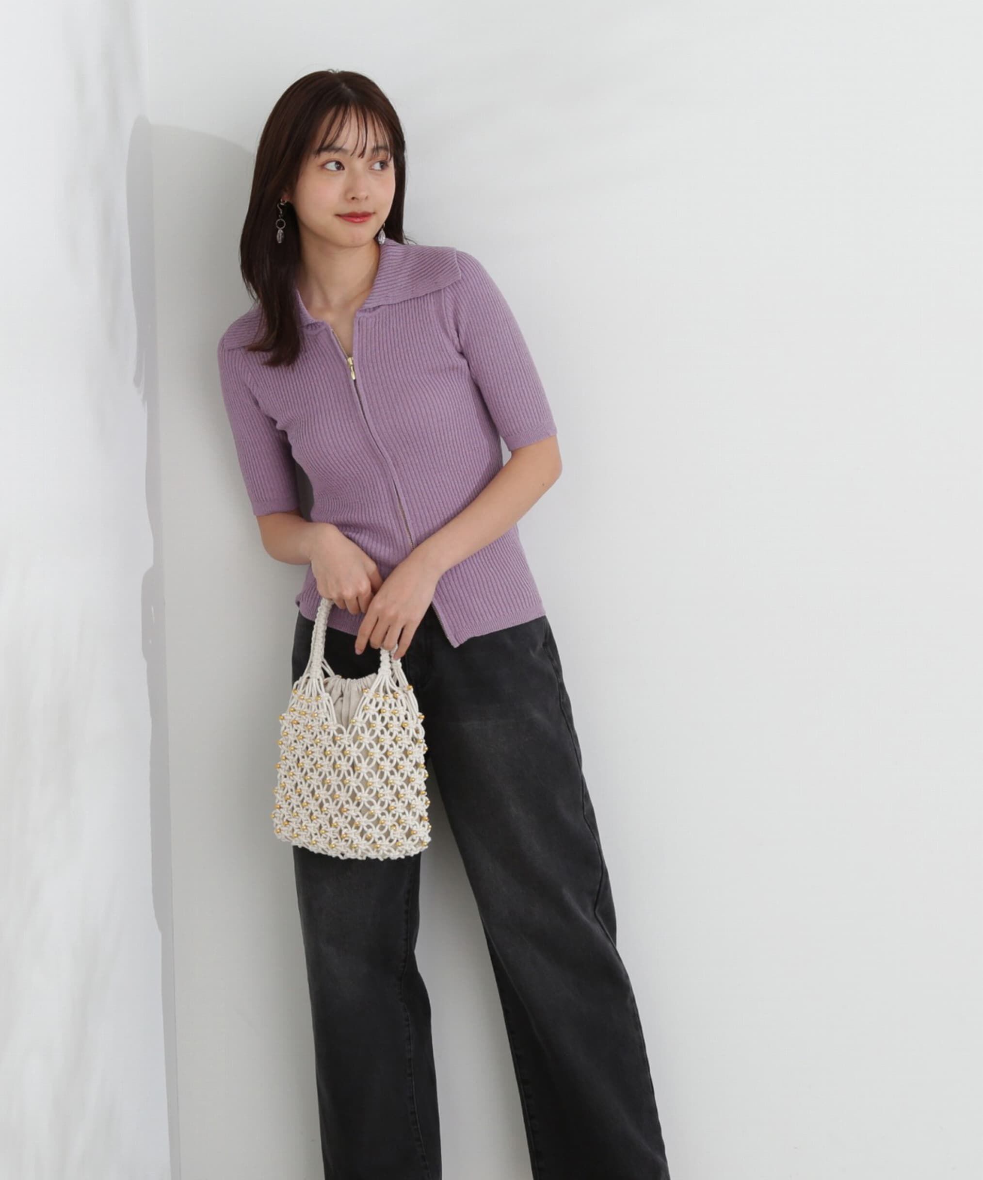 PROPORTION BODY DRESSING「ジップニット 新色カラー：ベージュ、ラベンダー」|ニット・セーター|