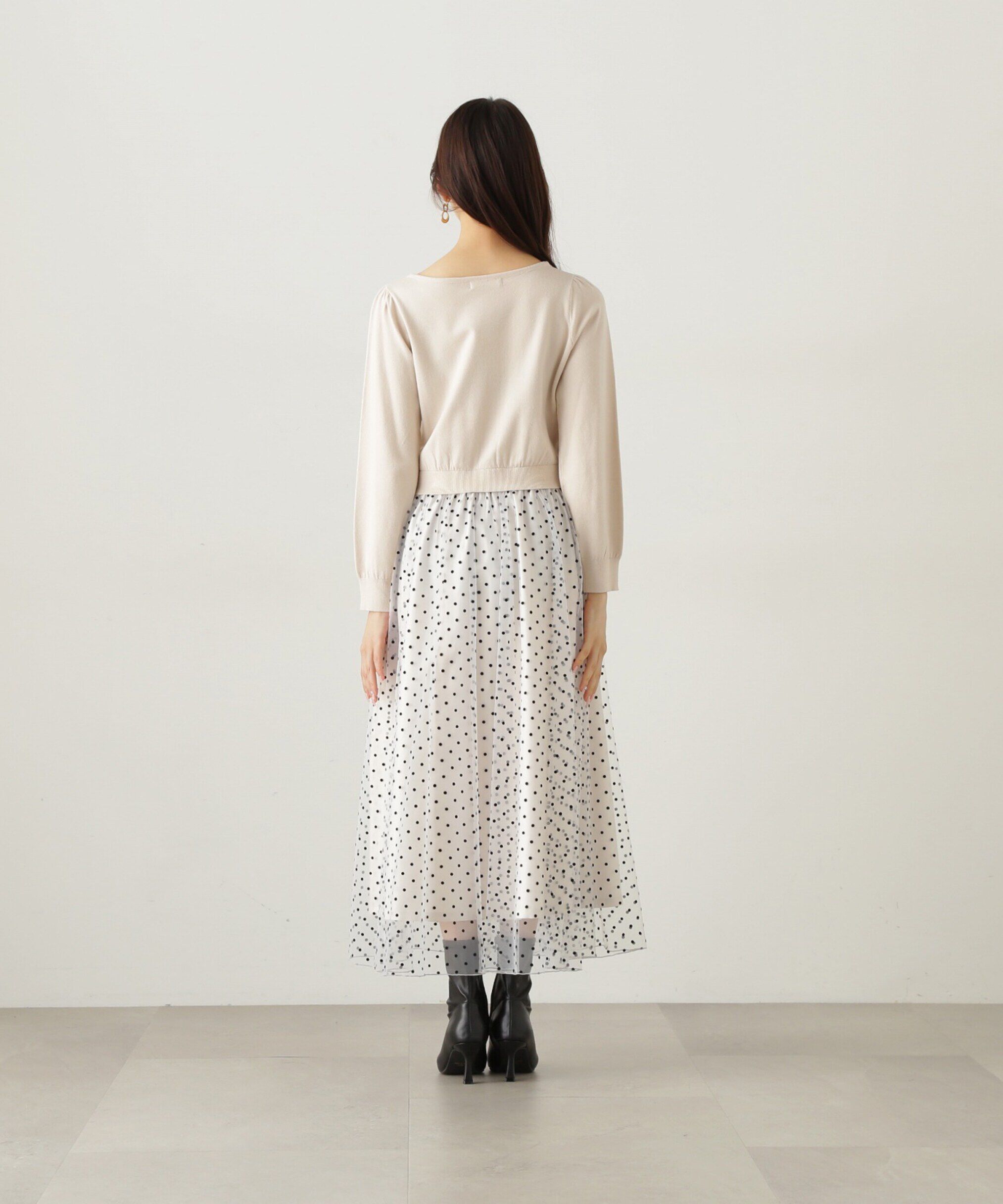 PROPORTION BODY DRESSING「チュールドットドッキングワンピース24AW」|ワンピース|