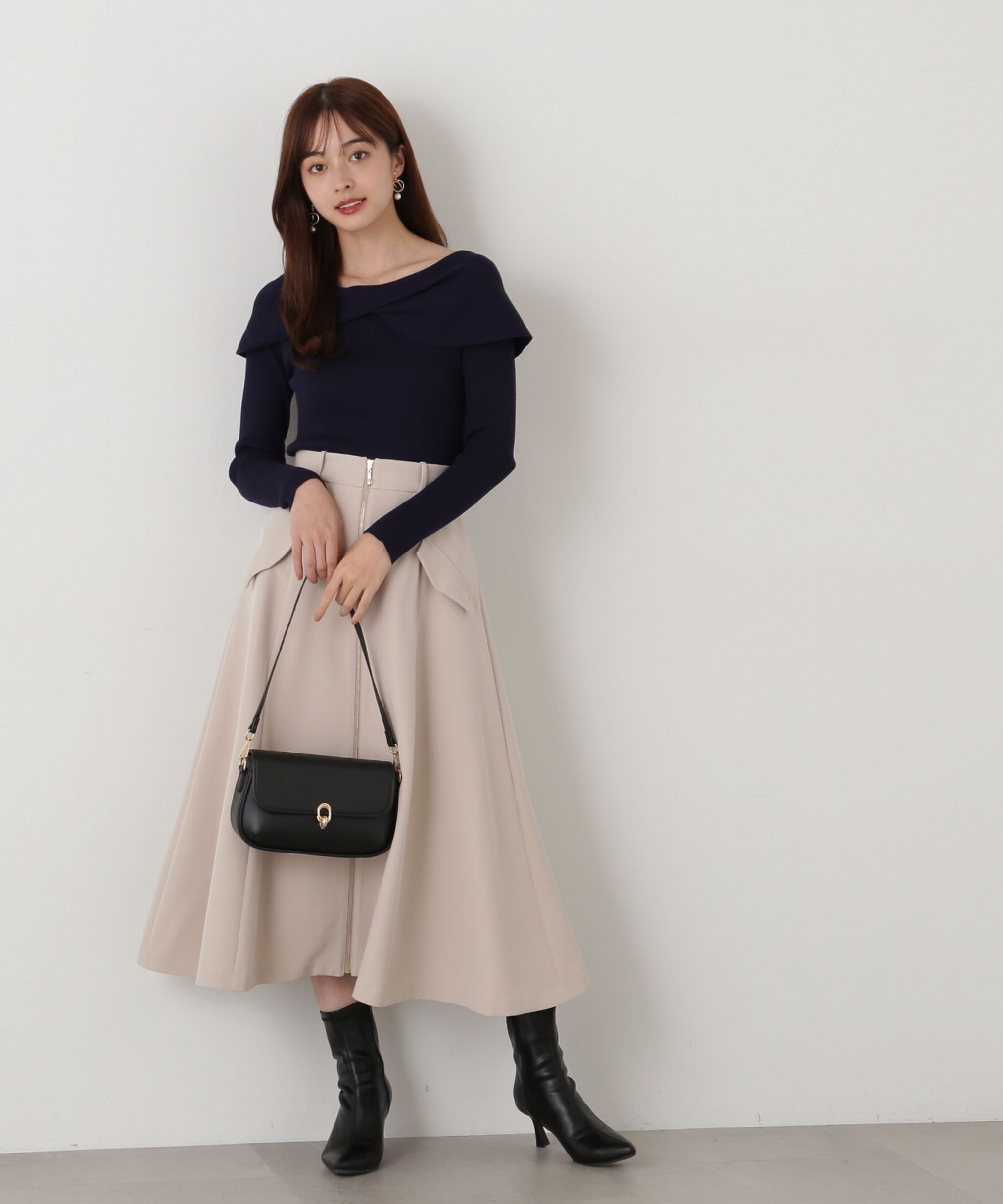 PROPORTION BODY DRESSING「フロントファスナーフレアスカート」|スカート|