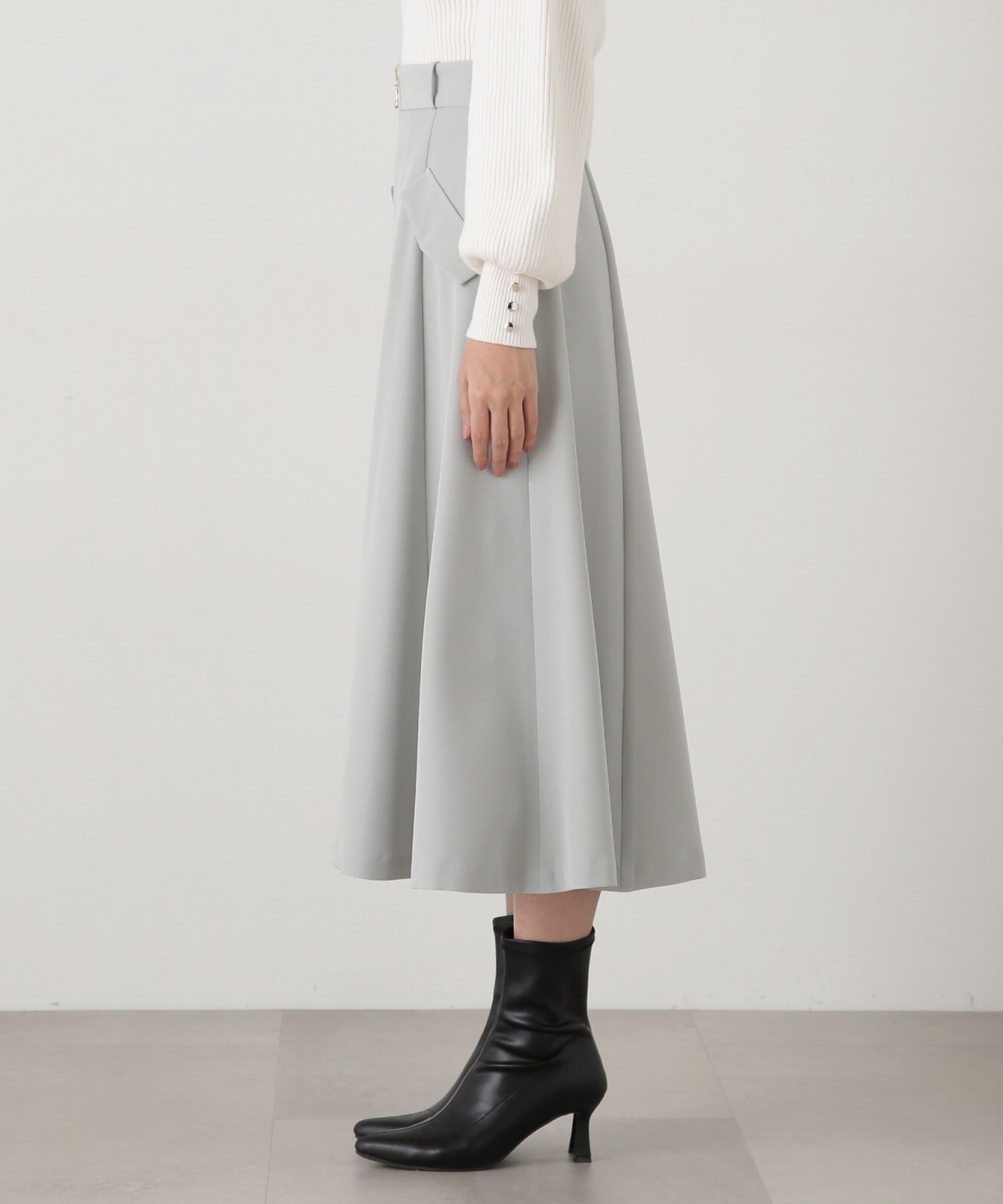 PROPORTION BODY DRESSING「フロントファスナーフレアスカート」|スカート|