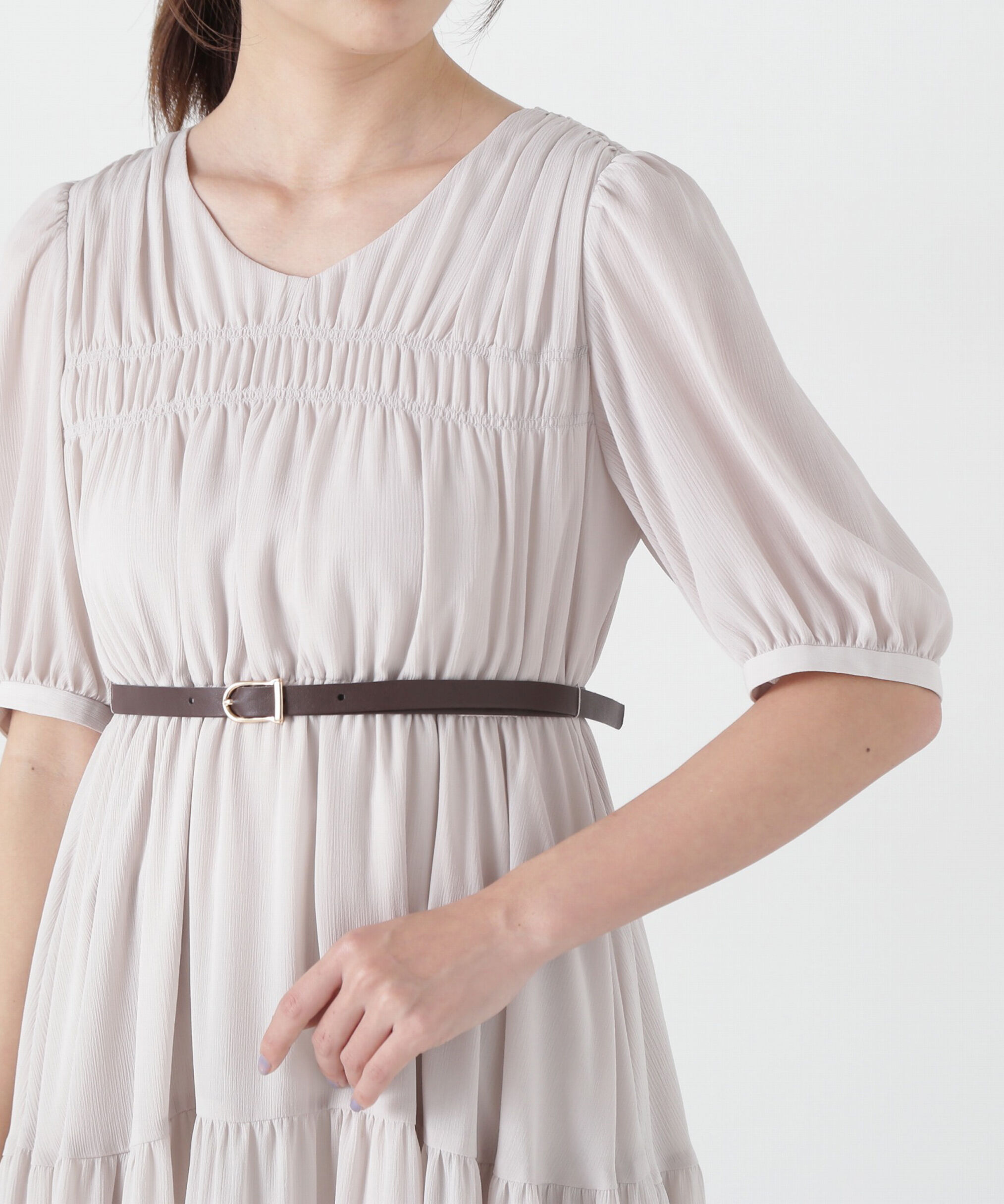 PROPORTION BODY DRESSING「ベルト付きギャザーワンピース」|ワンピース|