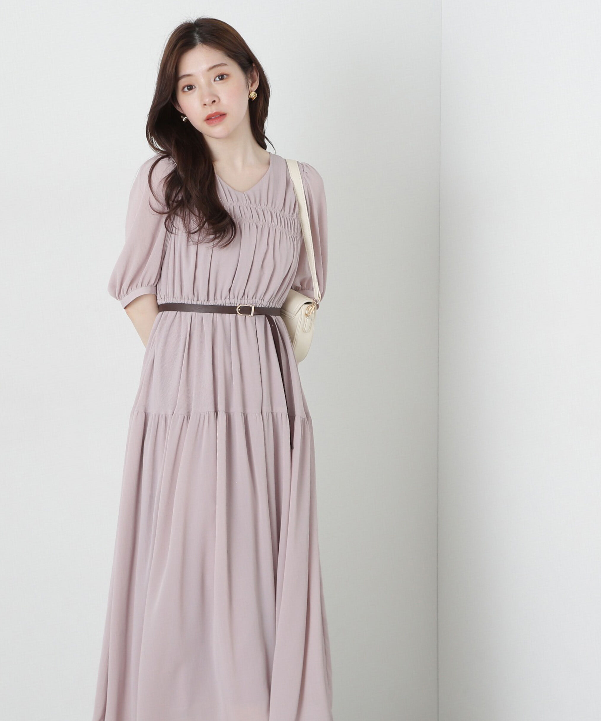 PROPORTION BODY DRESSING「ベルト付きギャザーワンピース」|ワンピース|