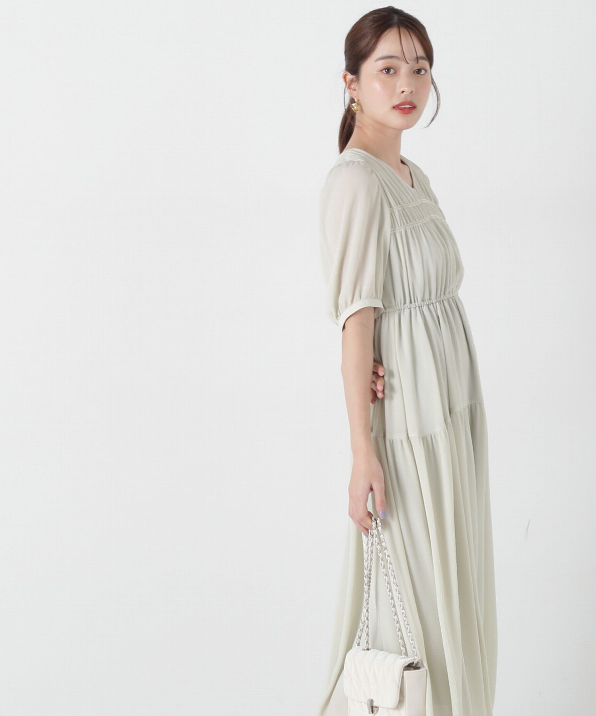 PROPORTION BODY DRESSING「ベルト付きギャザーワンピース」|ワンピース|