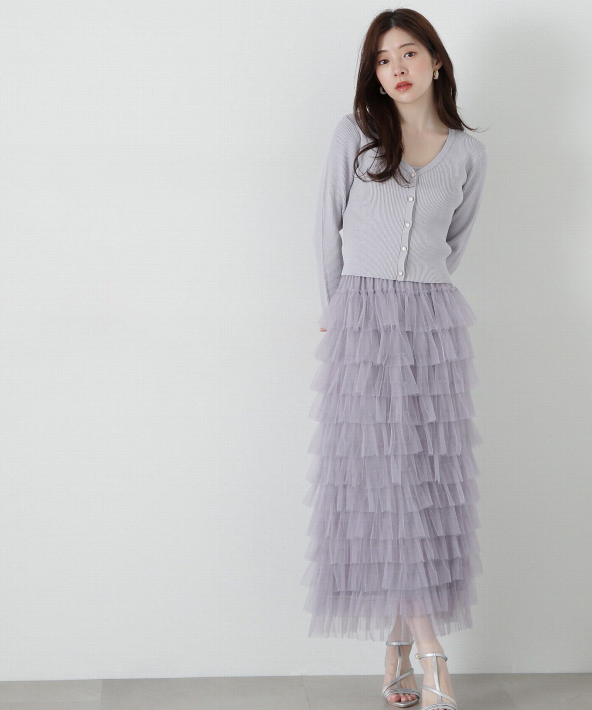 PROPORTION BODY DRESSING「チュール付きアンサンブルニット」|ニット・セーター|