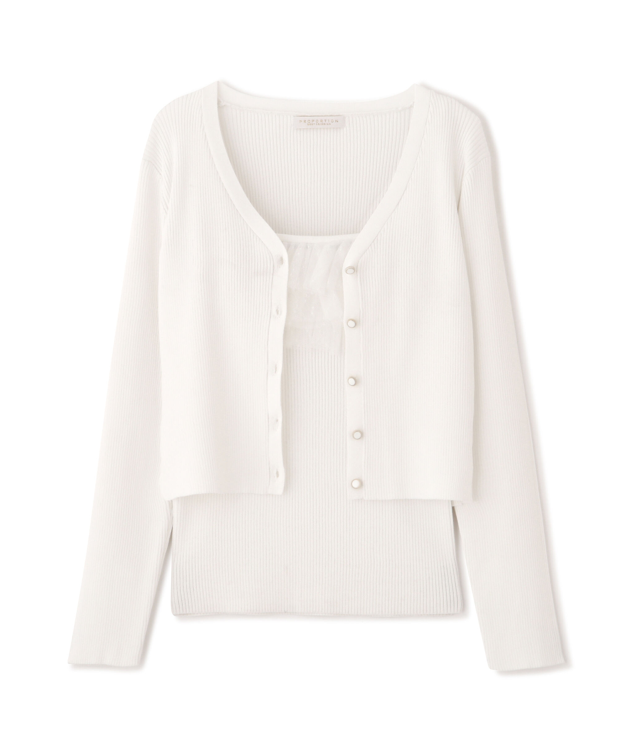 PROPORTION BODY DRESSING「チュール付きアンサンブルニット」|ニット・セーター|