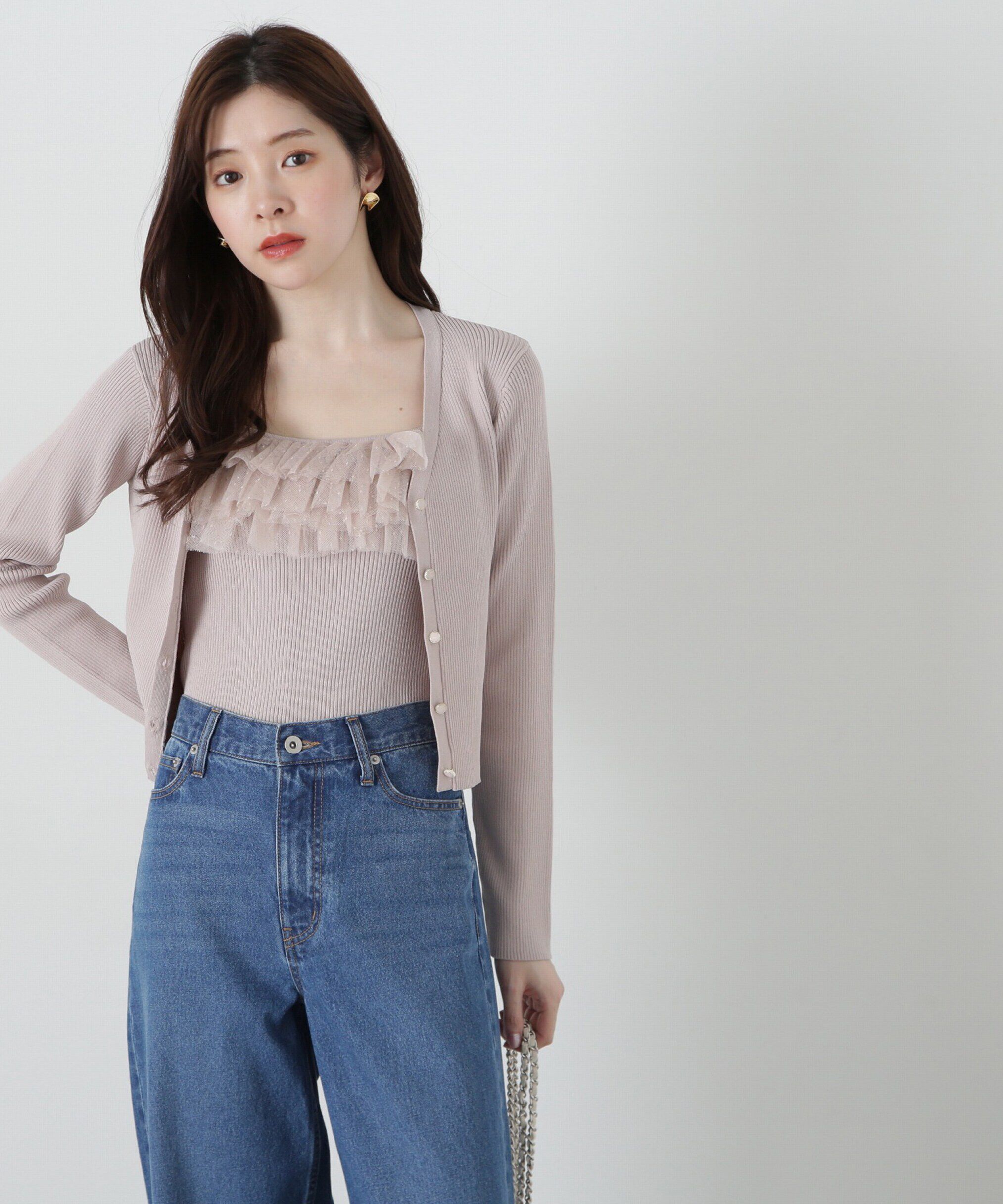 PROPORTION BODY DRESSING「チュール付きアンサンブルニット」|ニット・セーター|