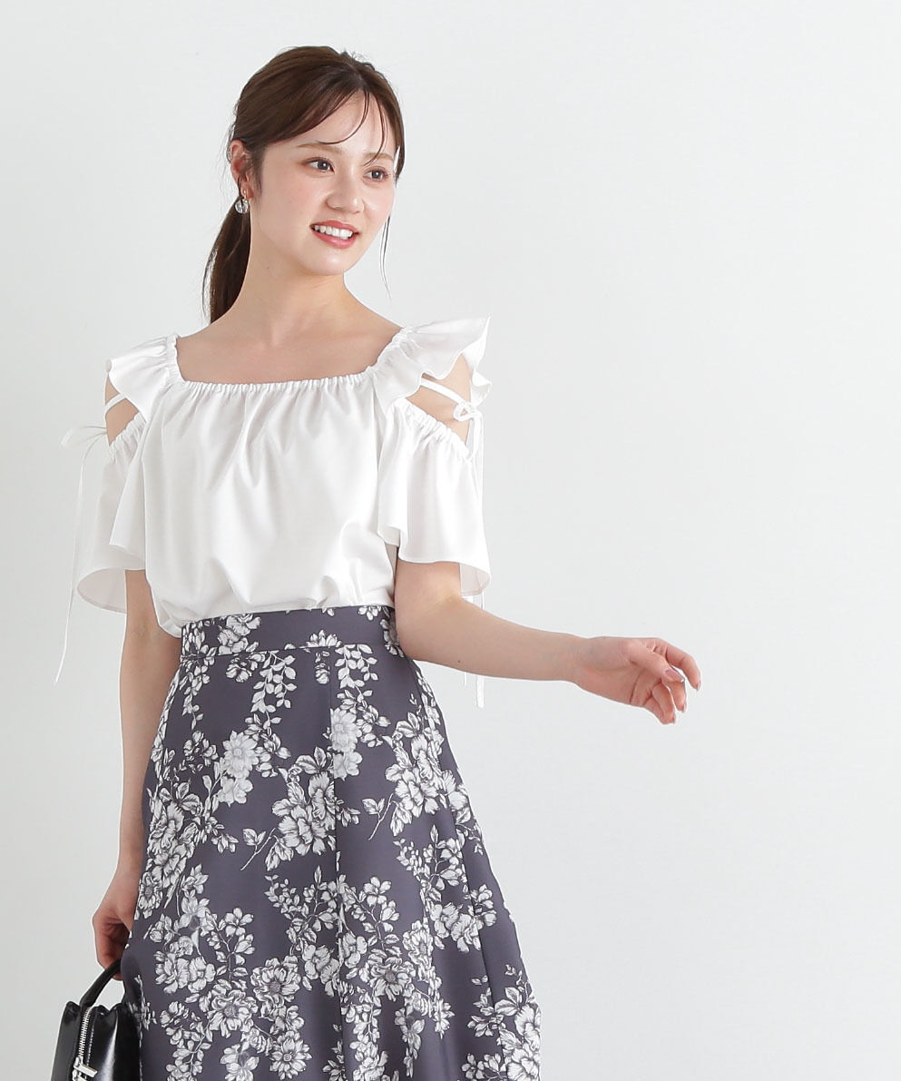 PROPORTION BODY DRESSING「モノトーンシアーフラワースカート」|スカート|