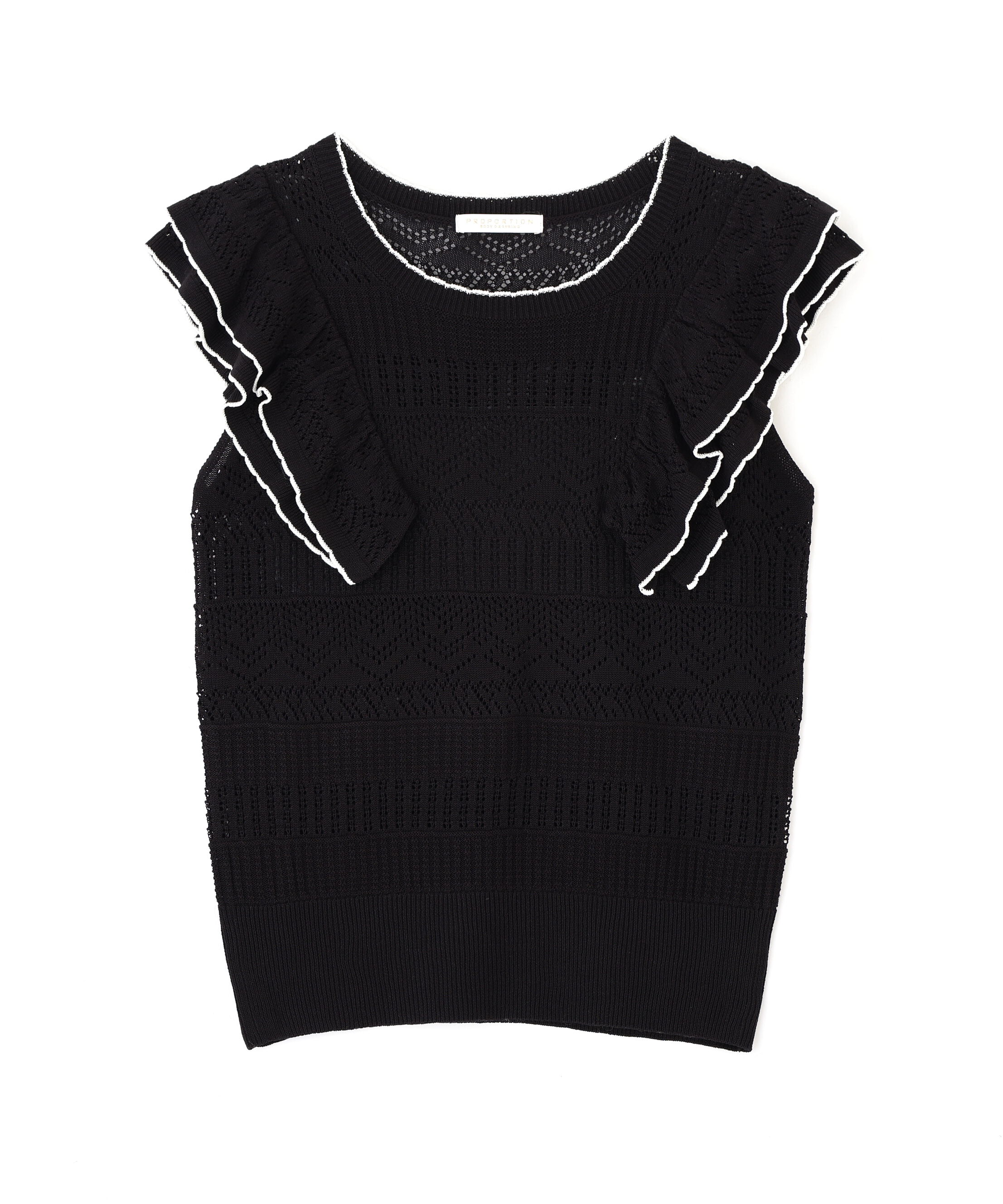 PROPORTION BODY DRESSING「透かし柄フリルニット」|ニット・セーター|