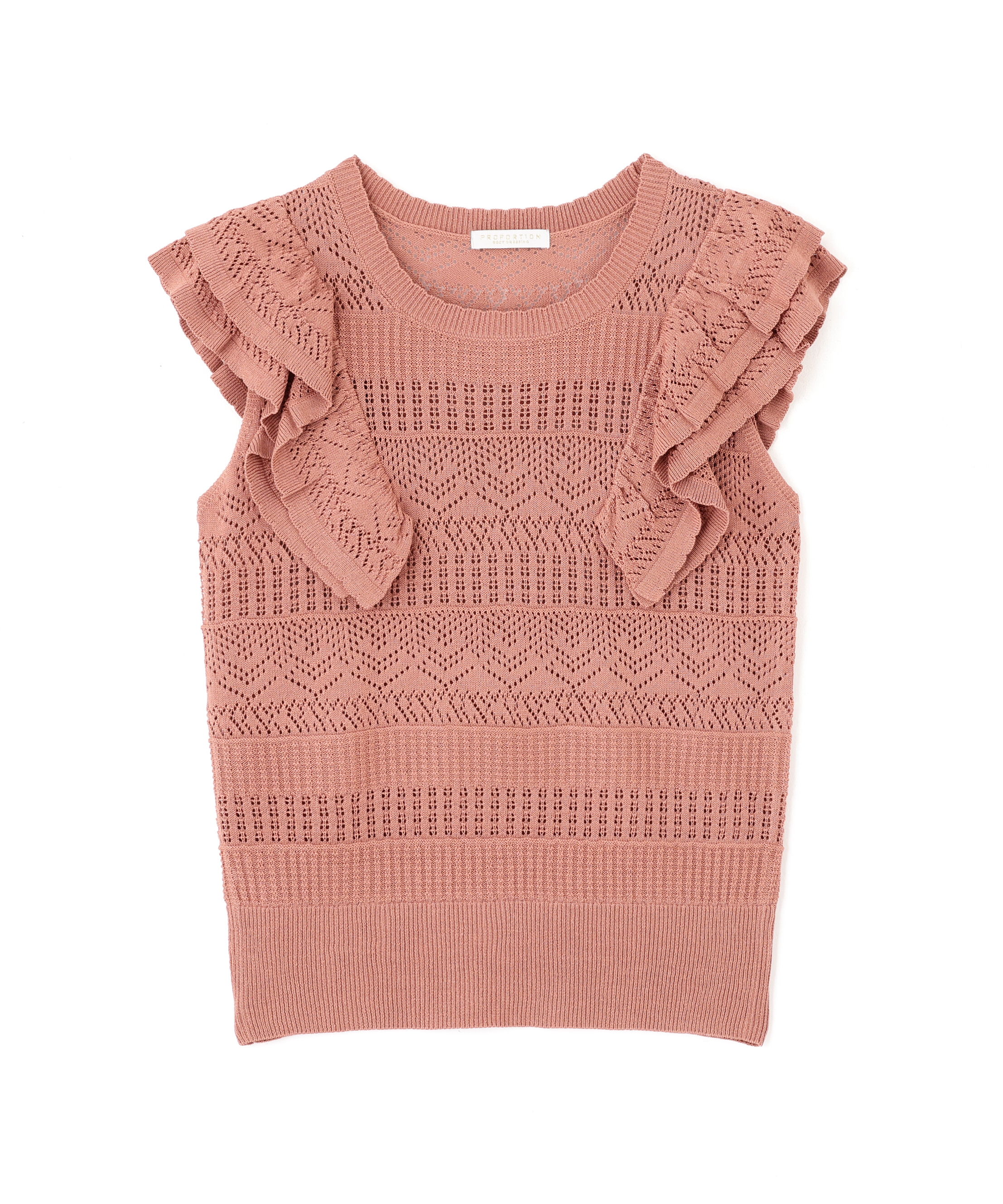 PROPORTION BODY DRESSING「透かし柄フリルニット」|ニット・セーター|