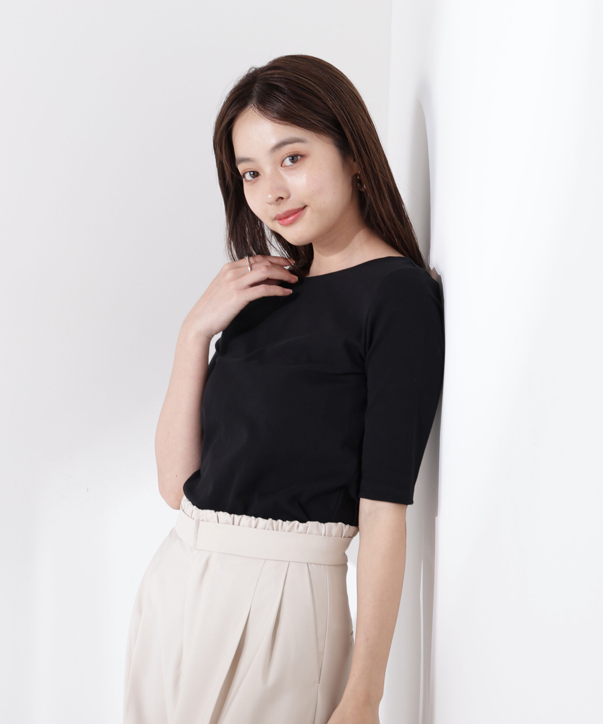 PROPORTION BODY DRESSING「前後2wayフライスTシャツ」|Tシャツ・カットソー|ブラック