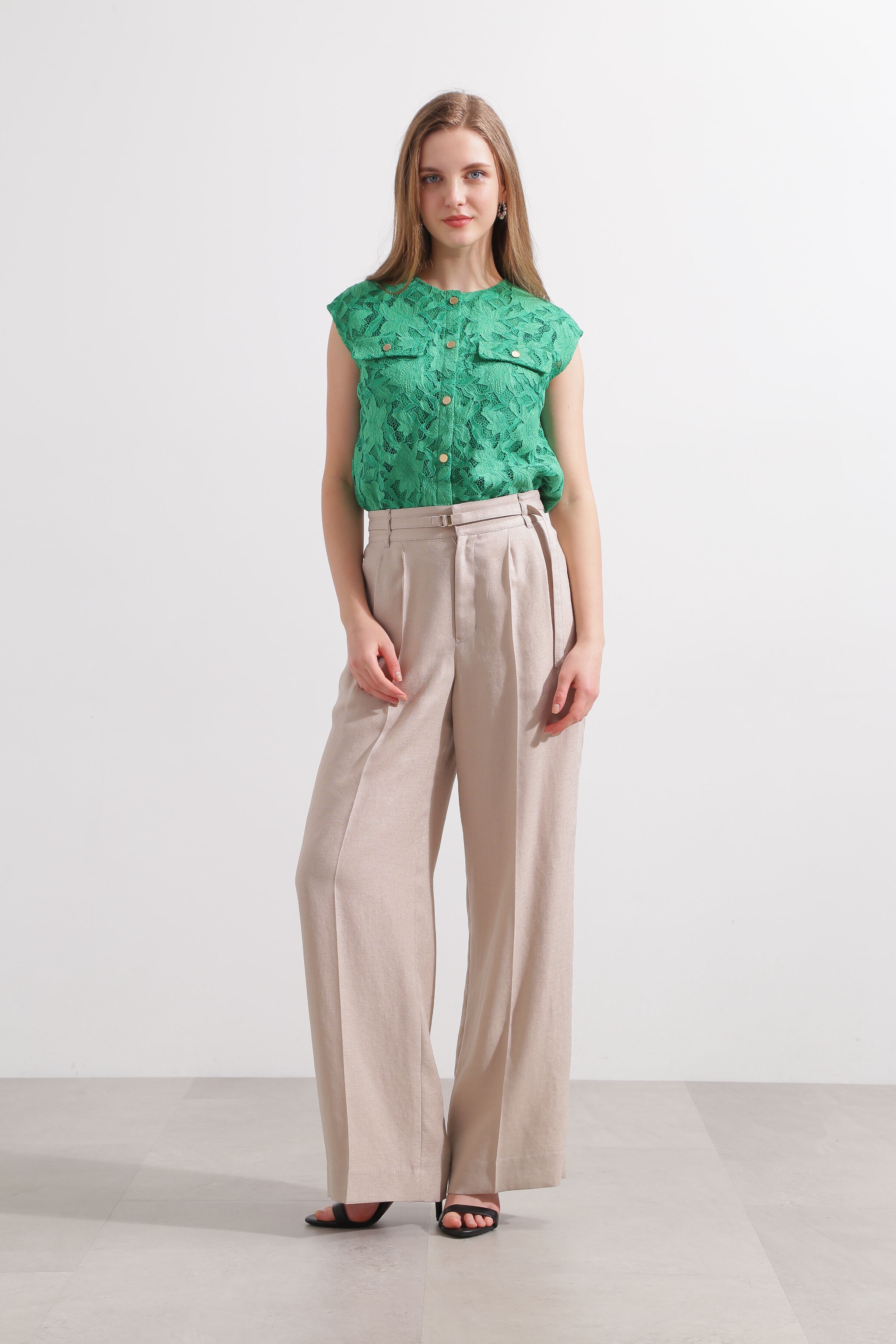  「◆スリムベルト付きワイドパンツ」|その他|