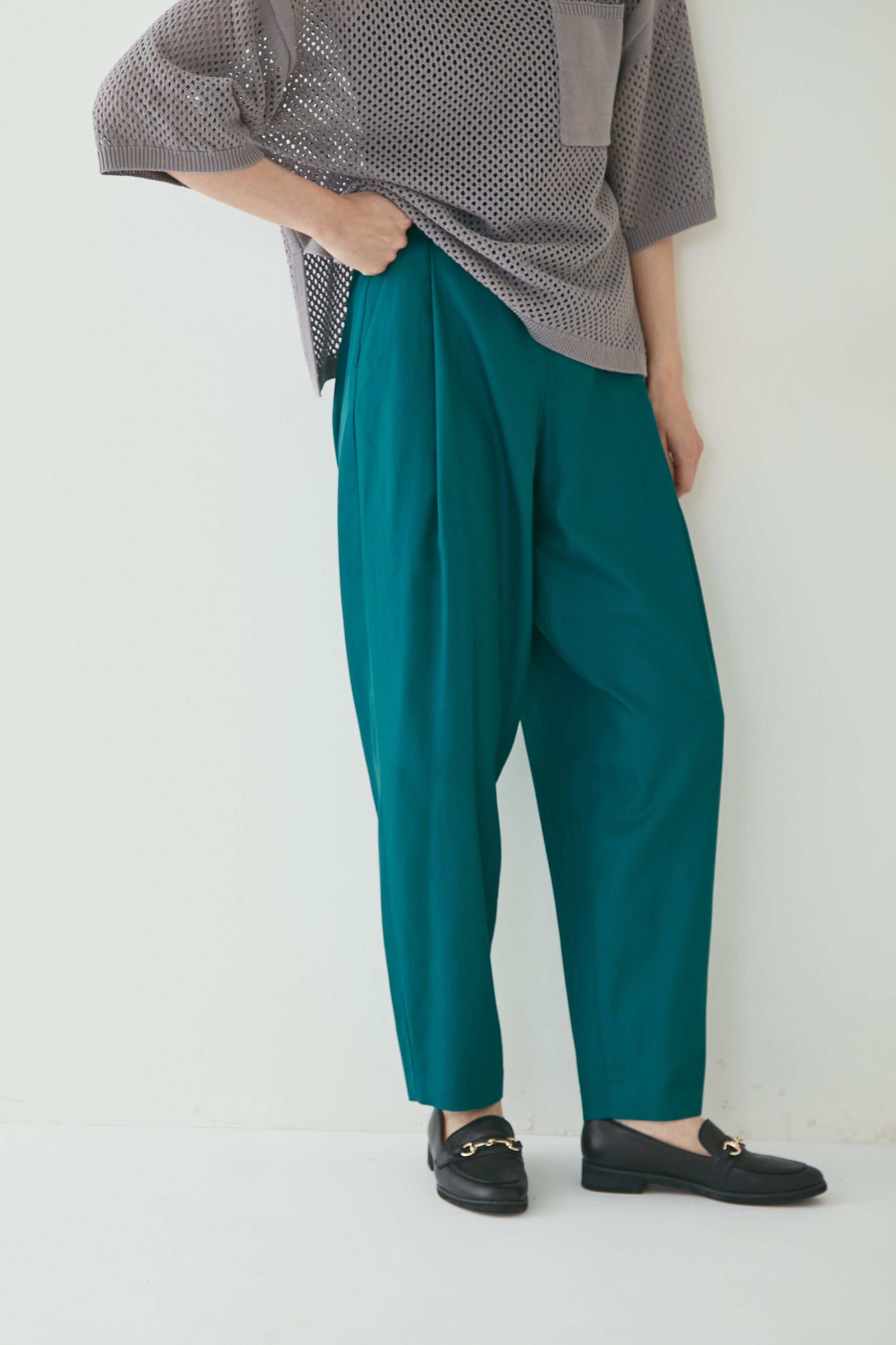  「◆ワイドテーパーカラーパンツ」|その他|グリーン