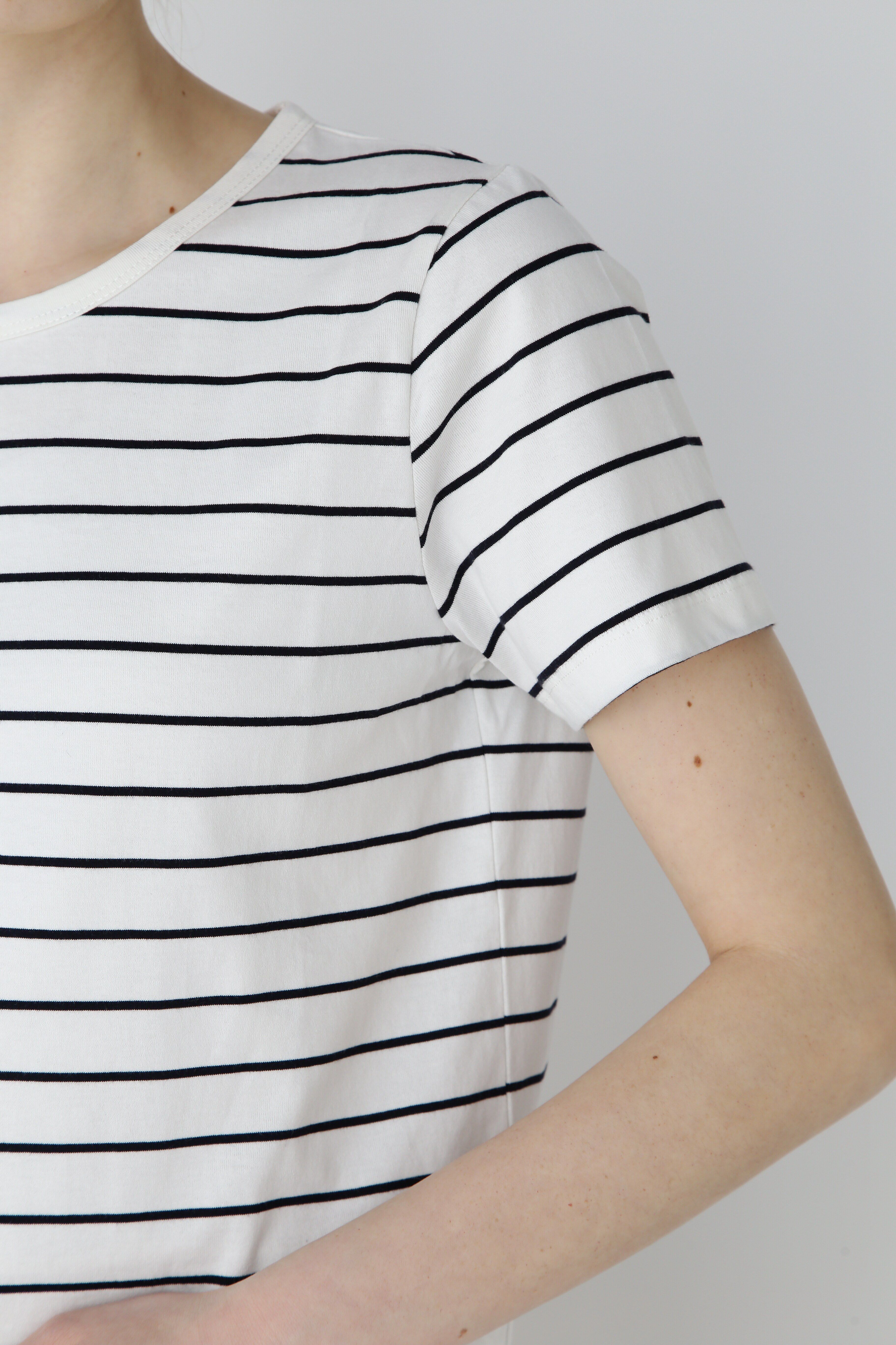  「◆オーガニック綿天竺半袖ボーダーＴシャツ」|Tシャツ・カットソー|