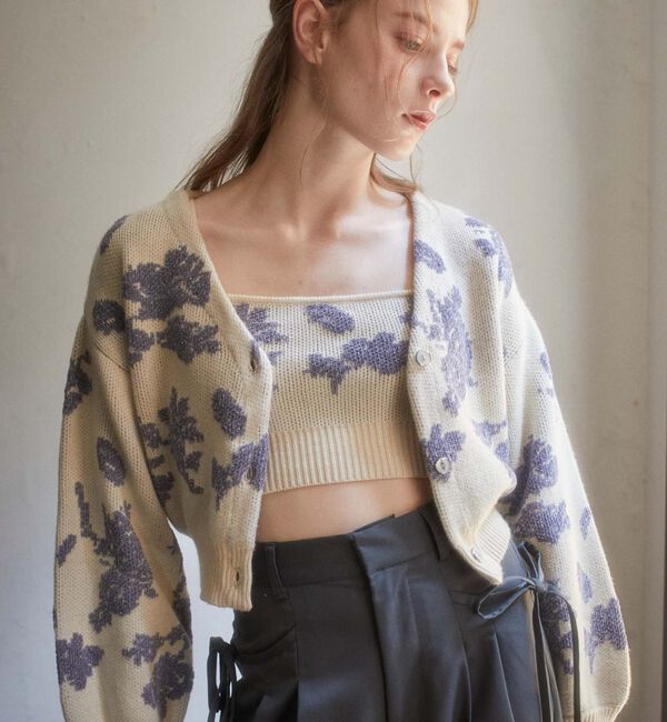 archives「ラメベロア花柄ＪＱニットＣＤアンサンブル」|カーディガン|