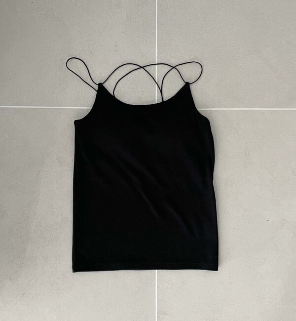 archives「パット付きストラップキャミ／」|キャミソール|BLACK