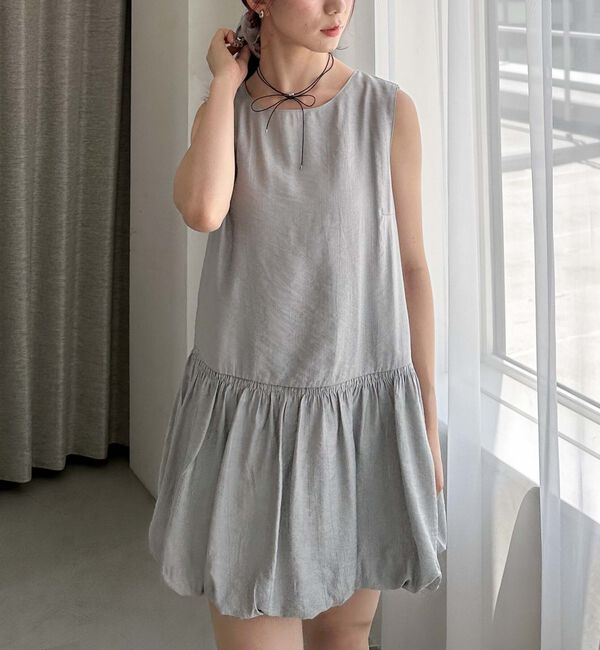 archives「ベルトシュシュ付バルーンノースリミニワンピース」|チュニック|