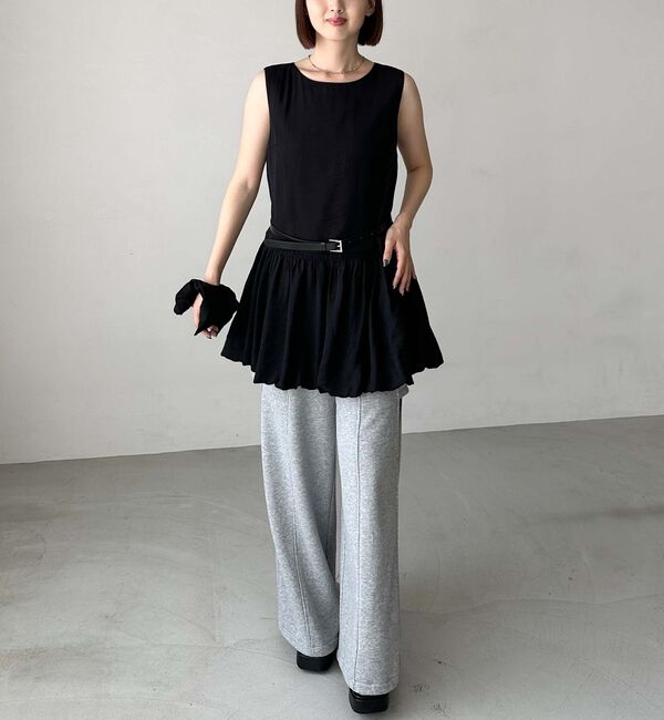 archives「ベルトシュシュ付バルーンノースリミニワンピース」|チュニック|