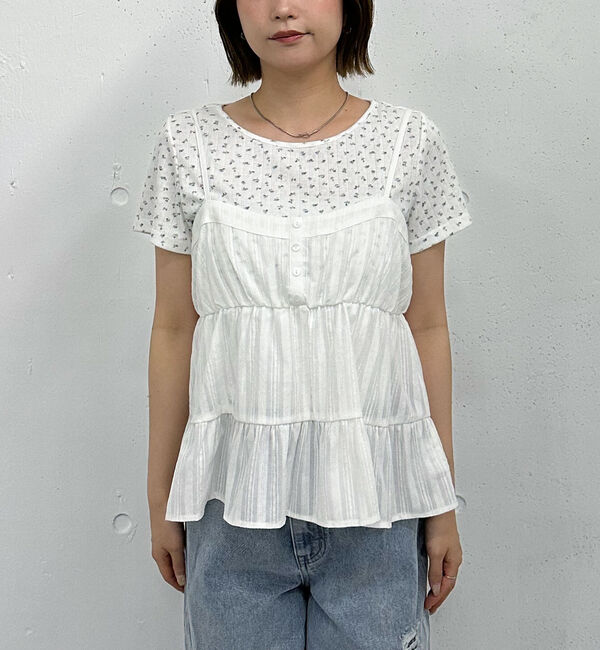 archives「花柄針抜きカットＴＯＰＳ&times;からみ刺繍フレアキャミＳＥＴ」|カーディガン|