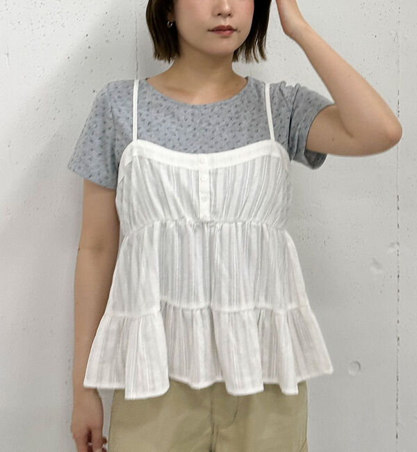 archives「花柄針抜きカットＴＯＰＳ&times;からみ刺繍フレアキャミＳＥＴ」|カーディガン|