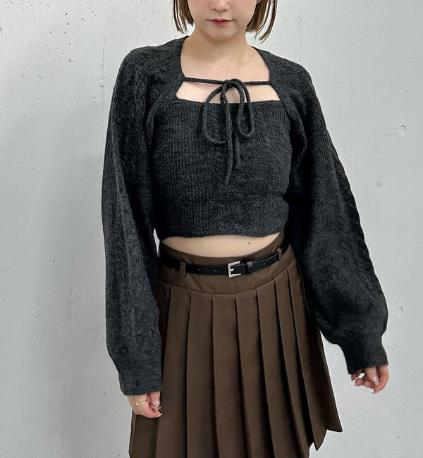 archives「ケーブルニットボレロアンサンブル」|カーディガン|