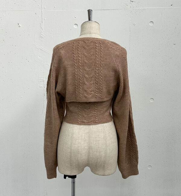 archives「ケーブルニットボレロアンサンブル」|カーディガン|