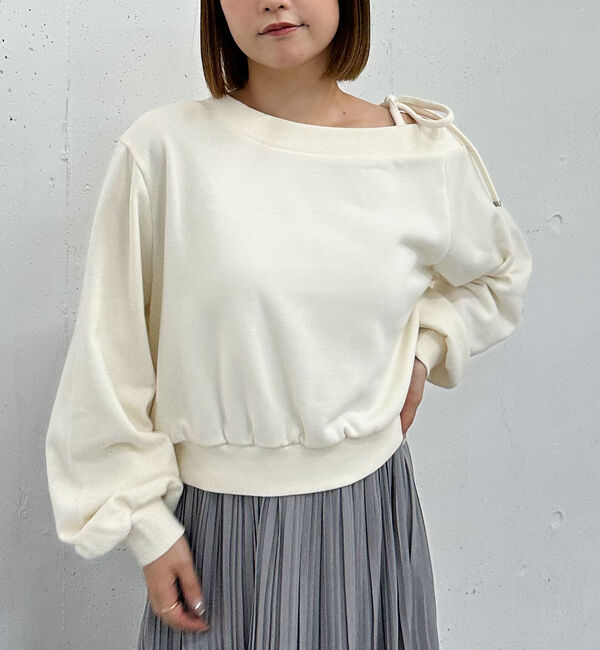 archives「肩リボンワンショルスウェット」|Tシャツ・カットソー|IVORY