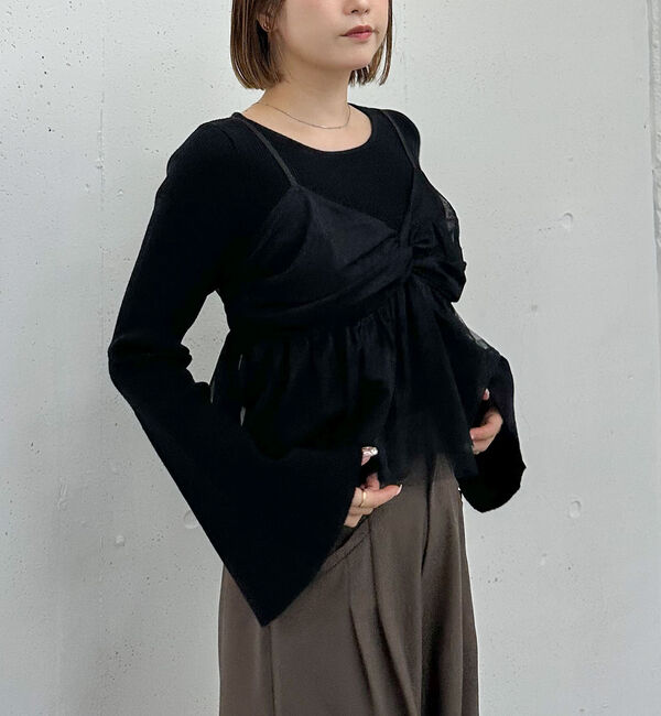 archives「チュールビスチェ&times;フレアリブニットＰＯＳＥＴ」|カーディガン|