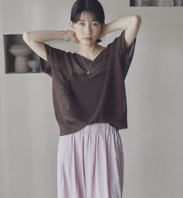 Doux archives「スパンコールメッシュニット」|ニット・セーター|