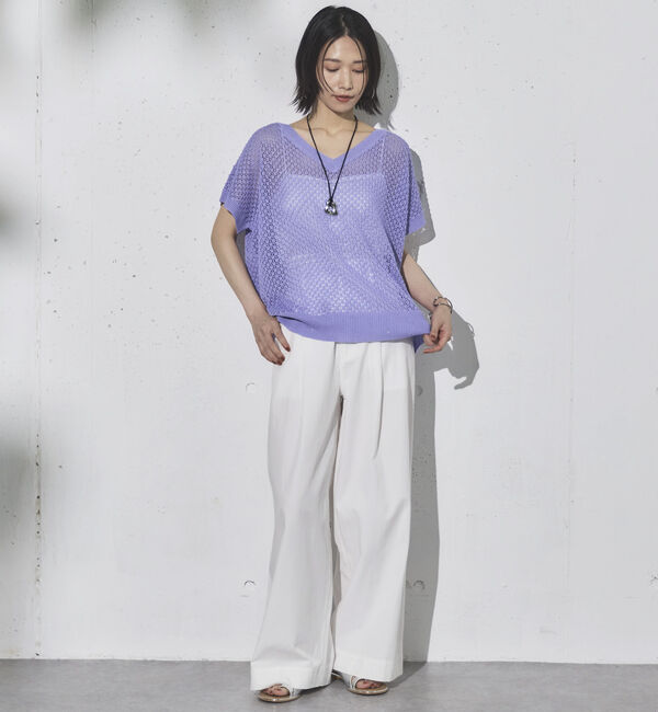 Doux archives「スパンコールメッシュニット」|ニット・セーター|