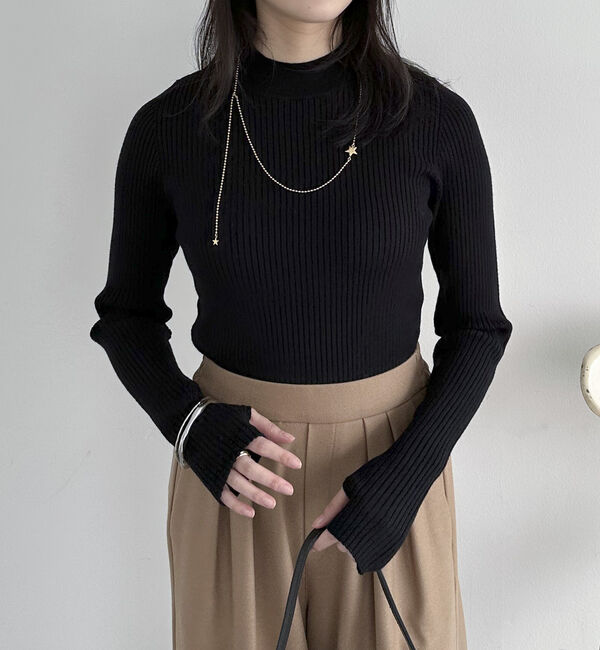 Doux archives「マシンウォッシャブルハイネックリブニット」|ニット・セーター|