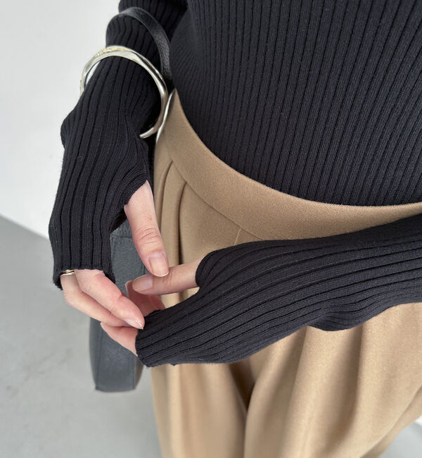 Doux archives「マシンウォッシャブルハイネックリブニット」|ニット・セーター|