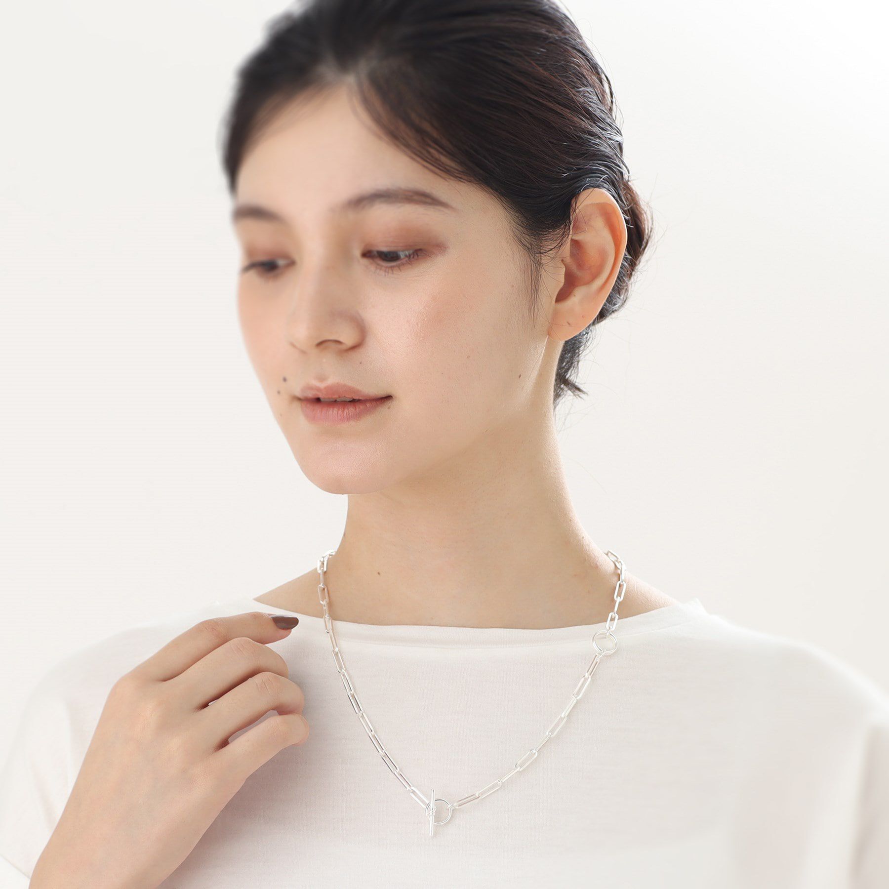 COCOSHNIK ONKITSCH「シルバー リンクチェーン 2WAYマンテルネックレス」|ネックレス|