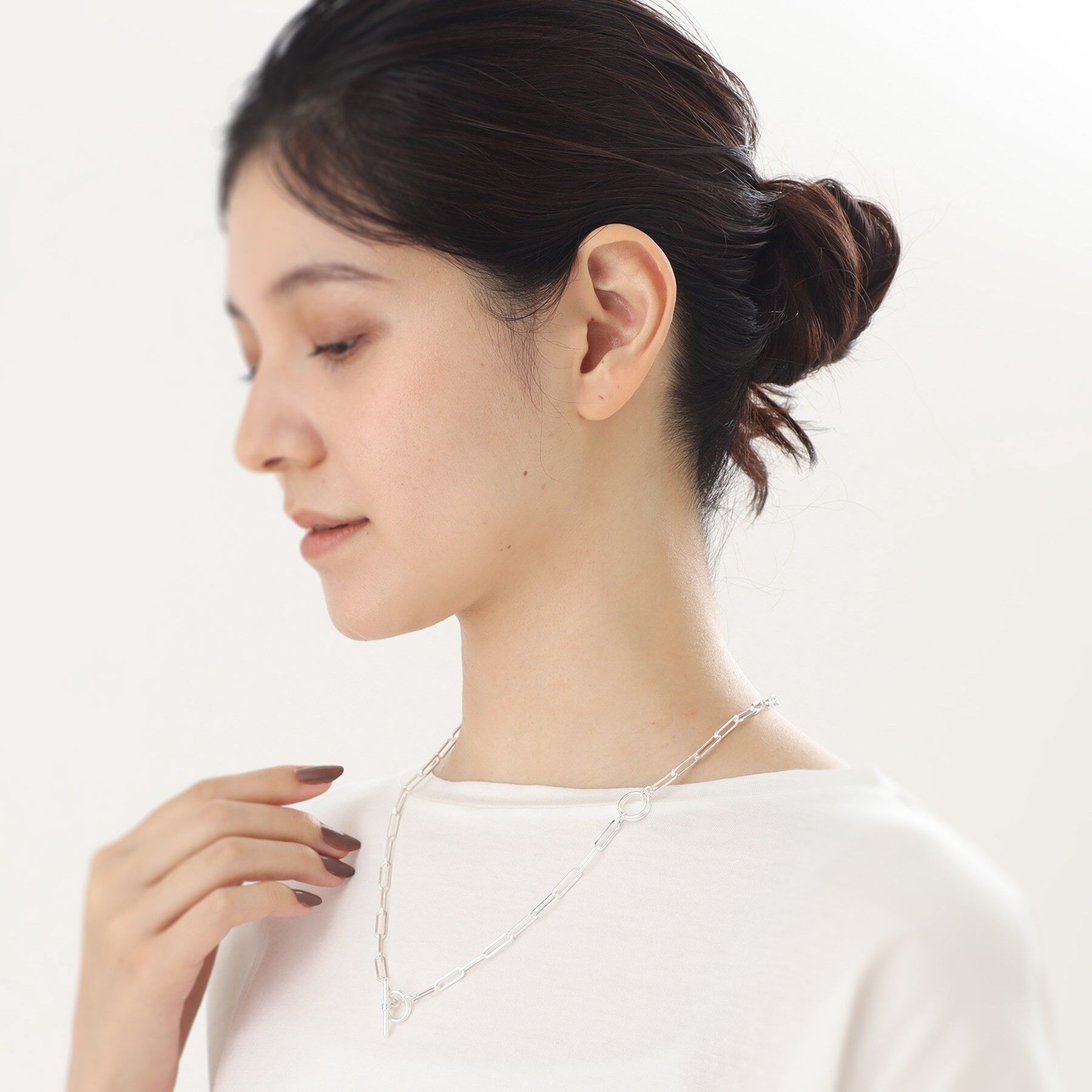 COCOSHNIK ONKITSCH「シルバー リンクチェーン 2WAYマンテルネックレス」|ネックレス|