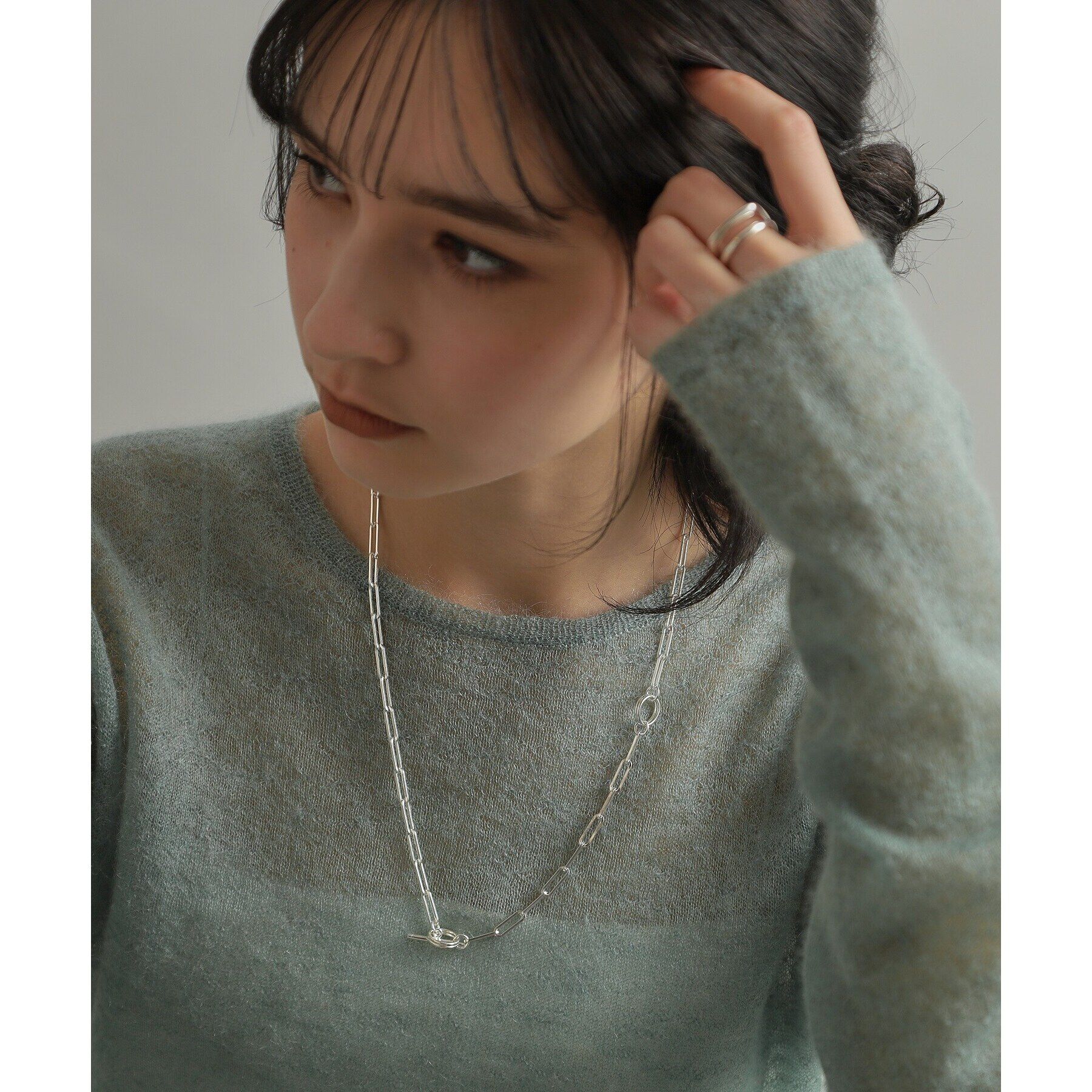 COCOSHNIK ONKITSCH「シルバー リンクチェーン 2WAYマンテルネックレス」|ネックレス|