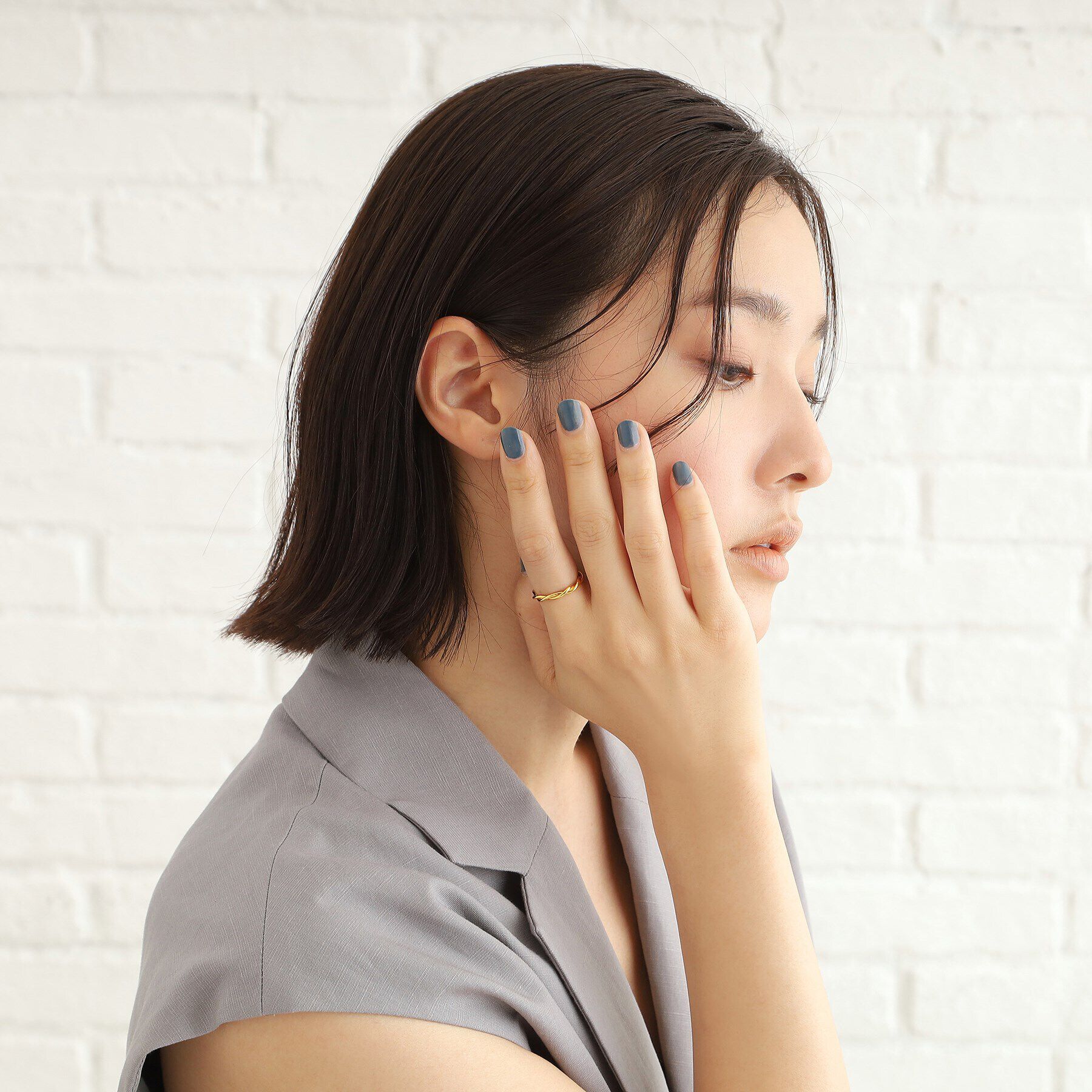 COCOSHNIK ONKITSCH「シルバー ラインリング ツイストストリング GP」|リング|