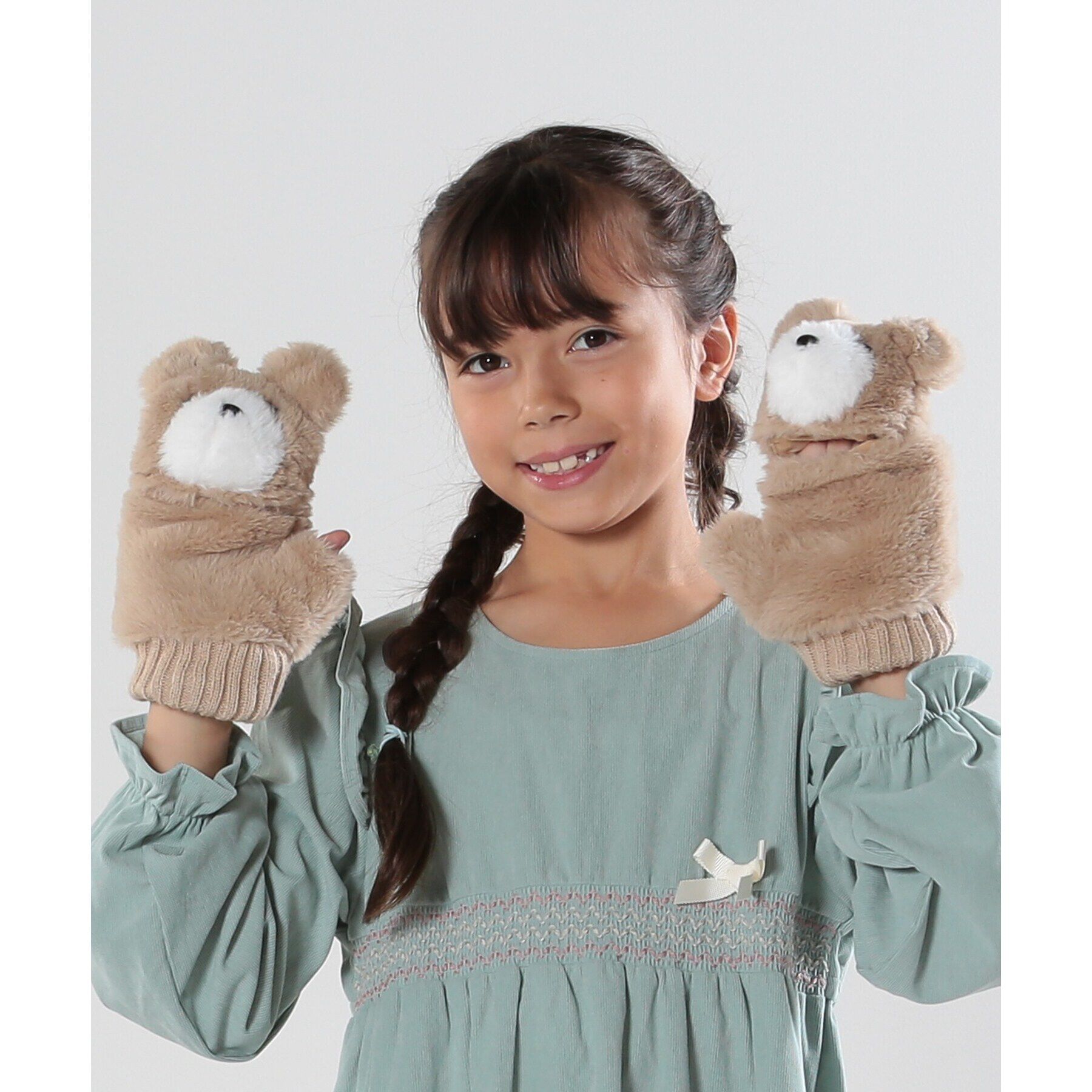 SHOO･LA･RUE「フェイクファーぬいぐるみ手袋」|手袋|ベージュ(052)