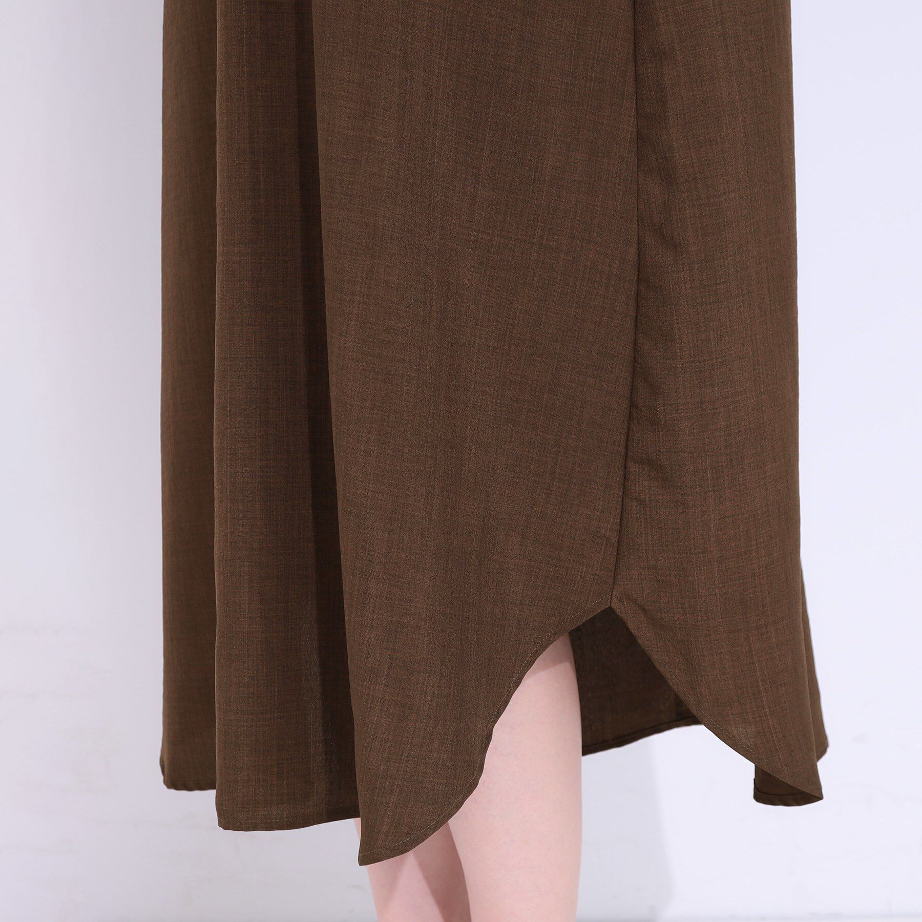 SHOO･LA･RUE「【S-LL】お顔周りすっきり 麻調スキッパーシャツワンピース」|ワンピース|