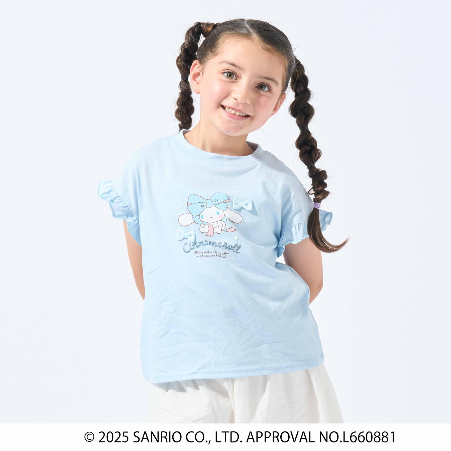 SHOO･LA･RUE「【サンリオキャラクターズ】袖フリルTシャツ」|Tシャツ・カットソー|サックスブルー(09